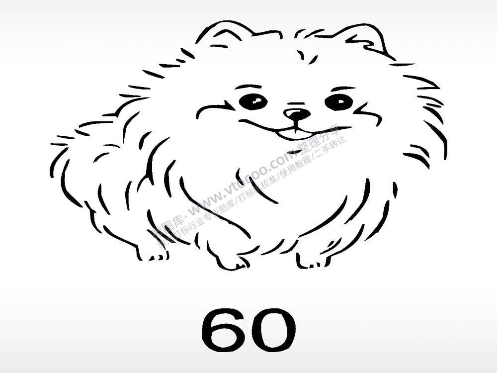 博美动物宠物狗牌AI8.0格式激光打标文件通用矢量图