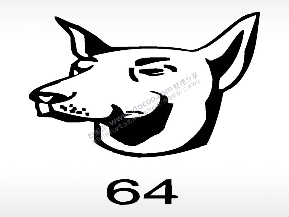 杜宾动物宠物狗牌AI8.0格式激光打标文件通用矢量图