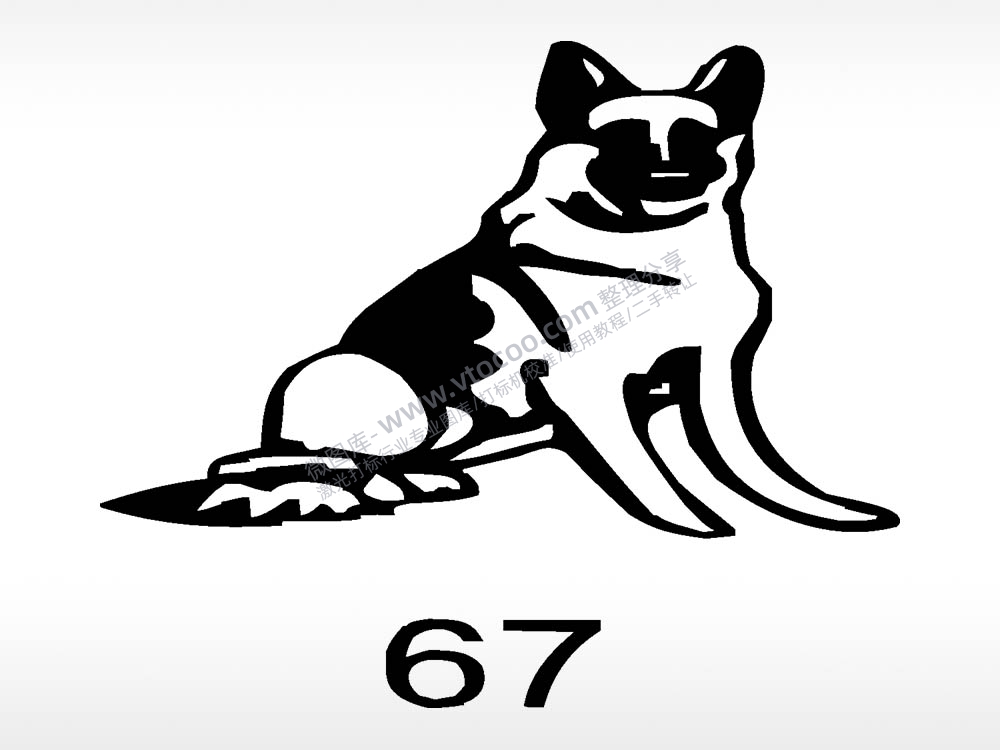 德牧动物宠物狗牌AI8.0格式激光打标文件通用矢量图