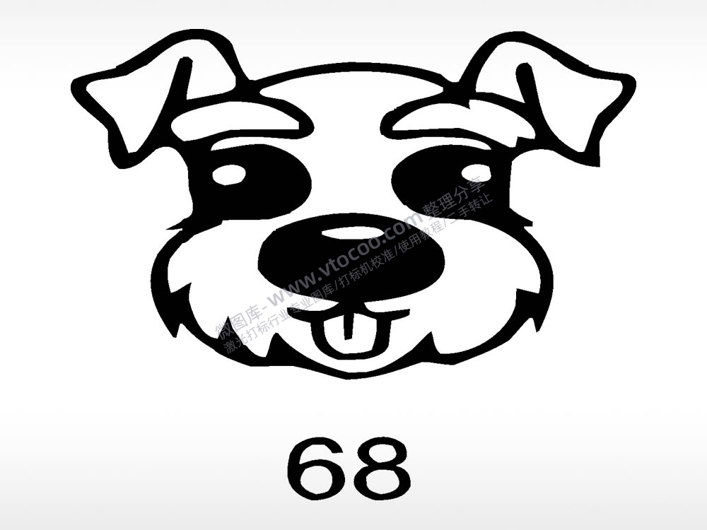 雪纳瑞动物宠物狗牌AI8.0格式激光打标文件通用矢量图