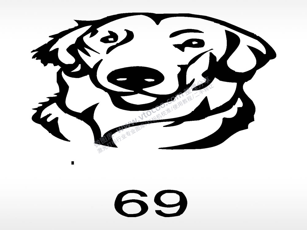 金毛动物宠物狗牌AI8.0格式激光打标文件通用矢量图