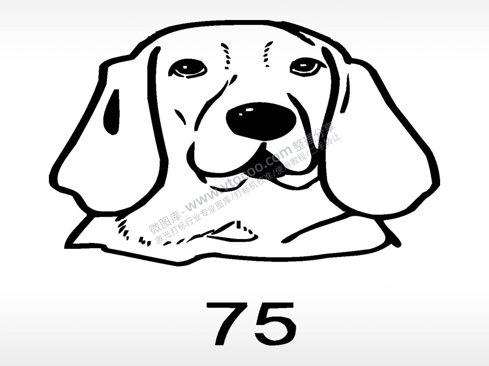 拉布拉多动物宠物狗牌AI8.0格式激光打标文件通用矢量图