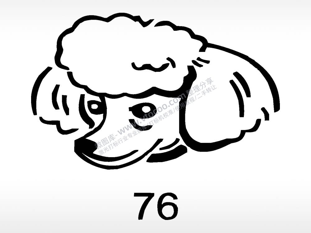 泰迪动物宠物狗牌AI8.0格式激光打标文件通用矢量图