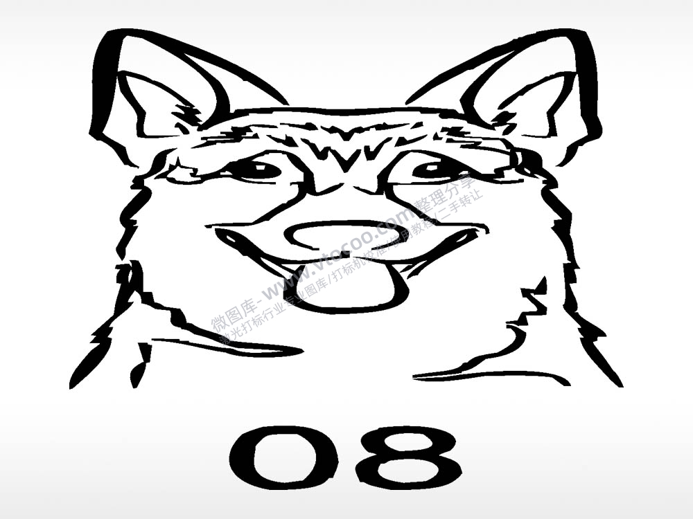 德牧动物宠物狗牌AI8.0格式激光打标文件通用矢量图