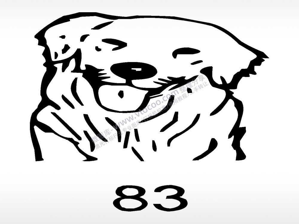 拉布拉多动物宠物狗牌AI8.0格式激光打标文件通用矢量图