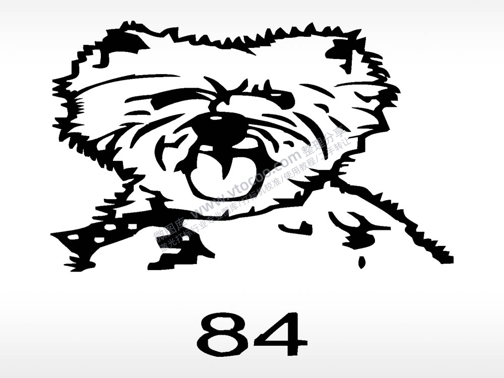 泰迪狗动物宠物狗牌AI8.0格式激光打标文件通用矢量图