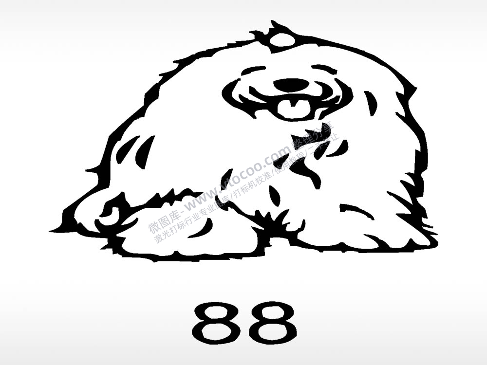 金毛动物宠物狗牌AI8.0格式激光打标文件通用矢量图