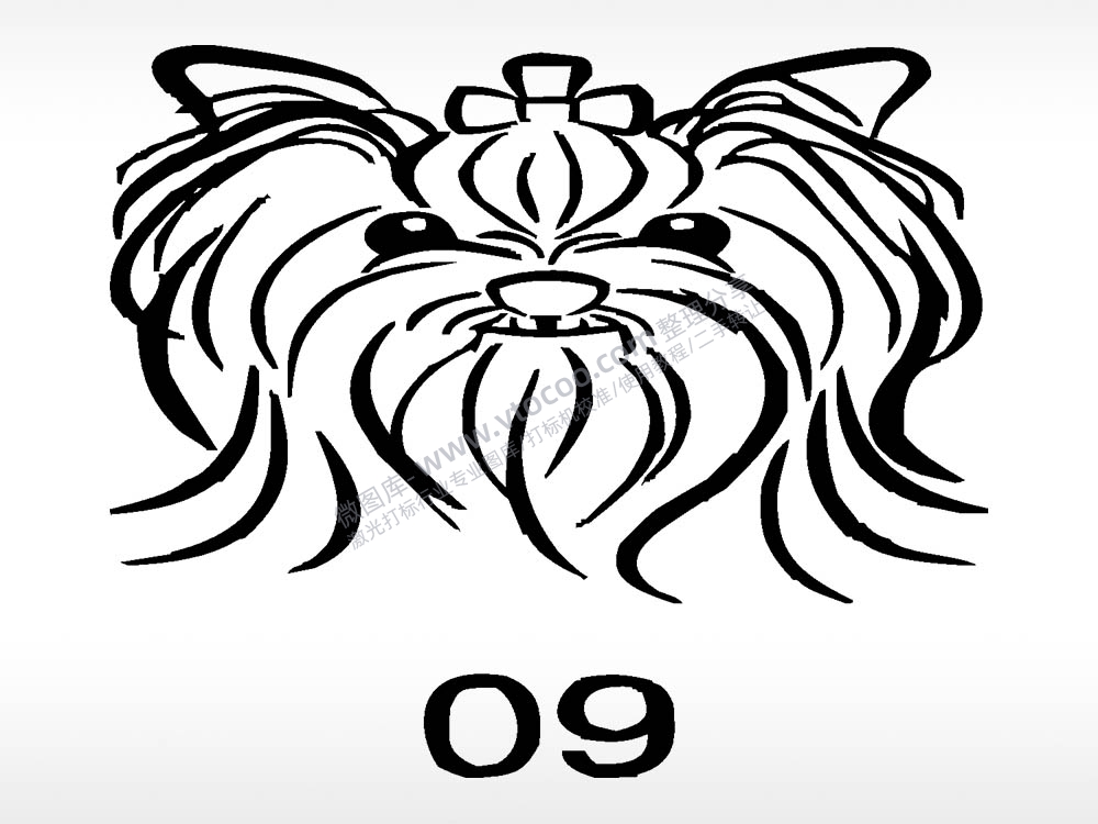 博美动物宠物狗牌AI8.0格式激光打标文件通用矢量图