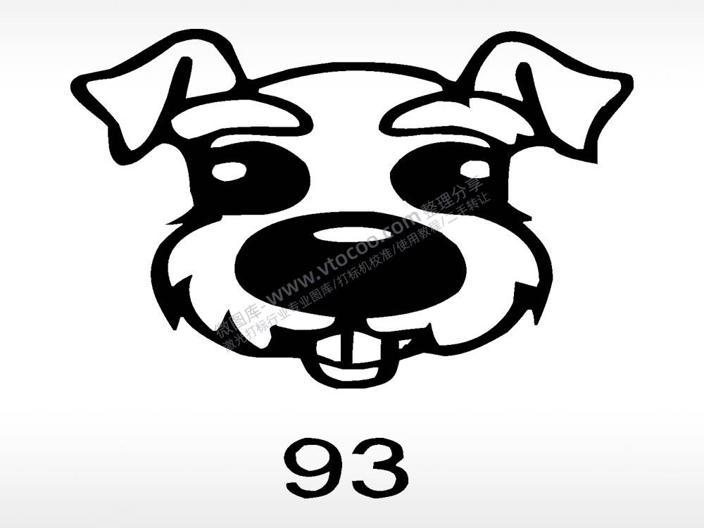 雪纳瑞动物宠物狗牌AI8.0格式激光打标文件通用矢量图