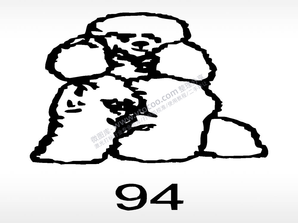 泰迪动物宠物狗牌AI8.0格式激光打标文件通用矢量图