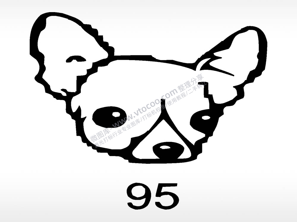 吉娃娃动物宠物狗牌AI8.0格式激光打标文件通用矢量图