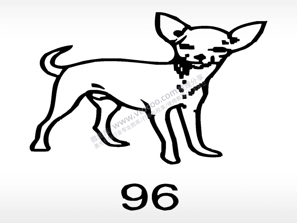 吉娃娃动物宠物狗牌AI8.0格式激光打标文件通用矢量图