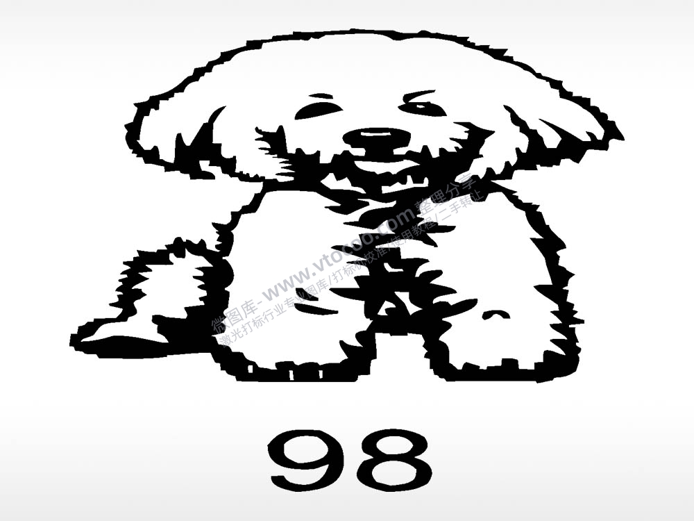 泰迪动物宠物狗牌AI8.0格式激光打标文件通用矢量图