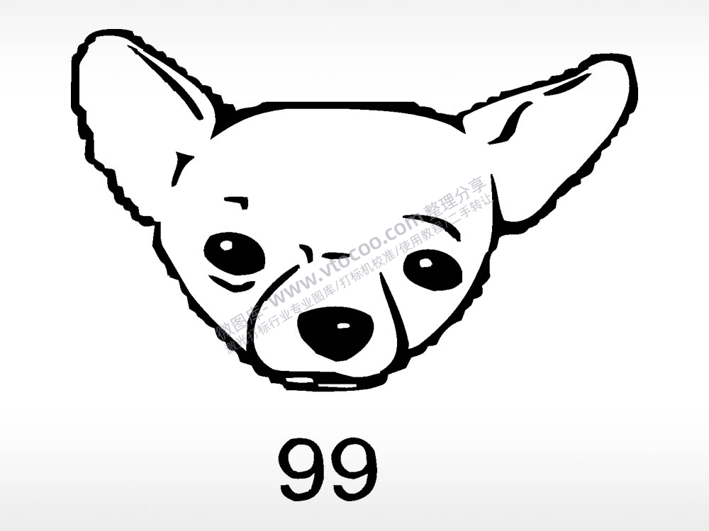 吉娃娃狗头动物宠物狗牌AI8.0格式激光打标文件通用矢量图