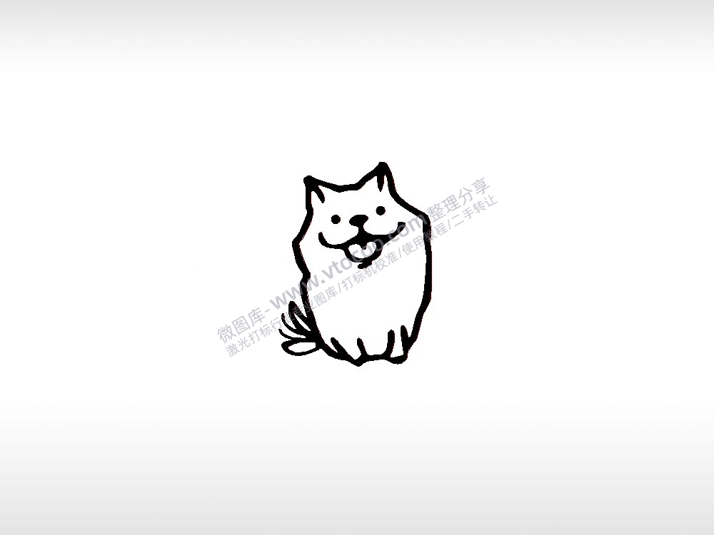 萨摩耶1宠物狗牌PLT格式激光打标文件通用矢量图