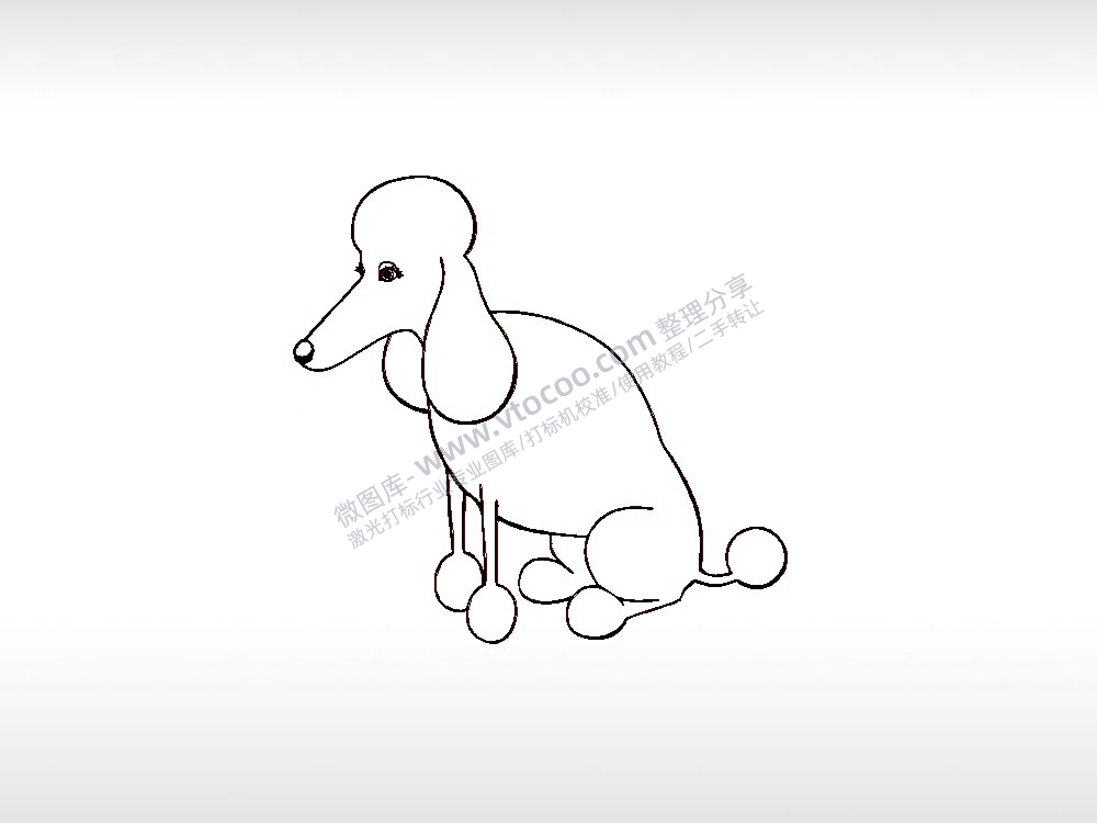 贵宾1宠物狗牌PLT格式激光打标文件通用矢量图