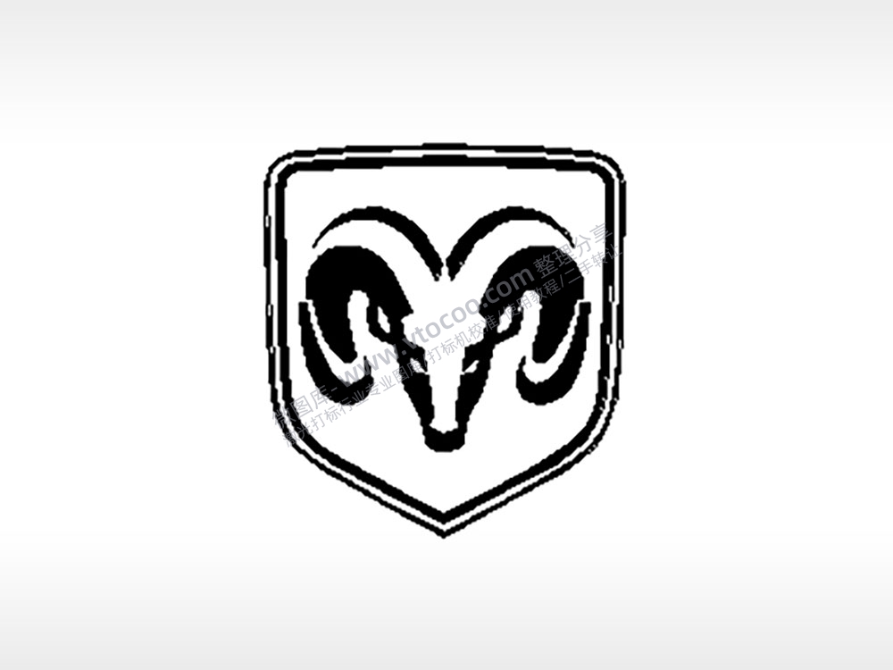 道奇汽车车标雕刻挂坠项链PLT格式激光打标文件通用矢量图