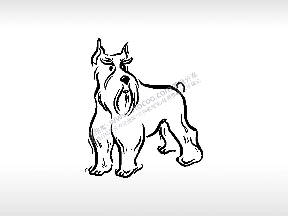 雪纳瑞2宠物狗牌PLT格式激光打标文件通用矢量图