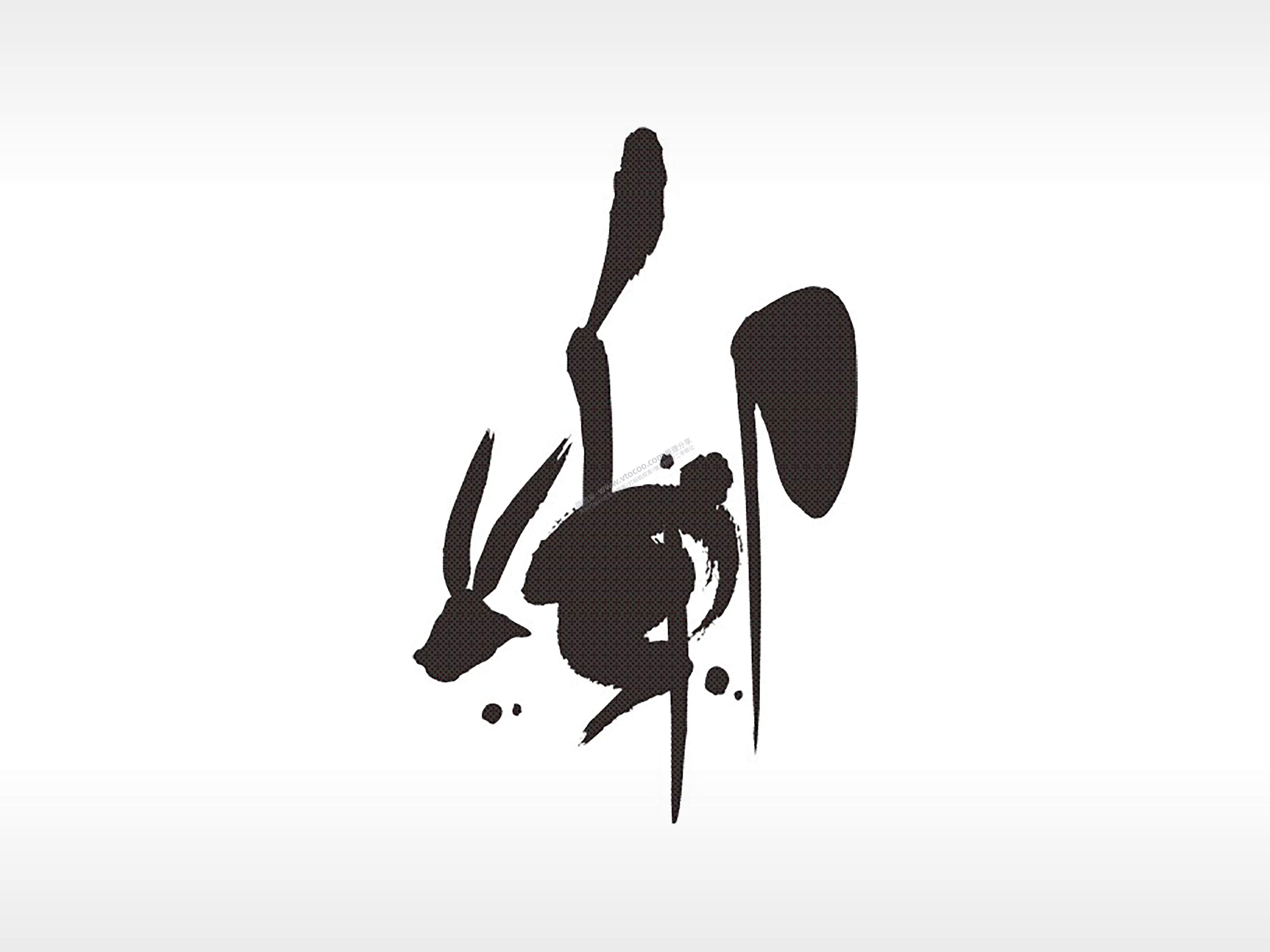 卯兔十二生肖卡通模板PLT格式激光打标文件通用矢量图