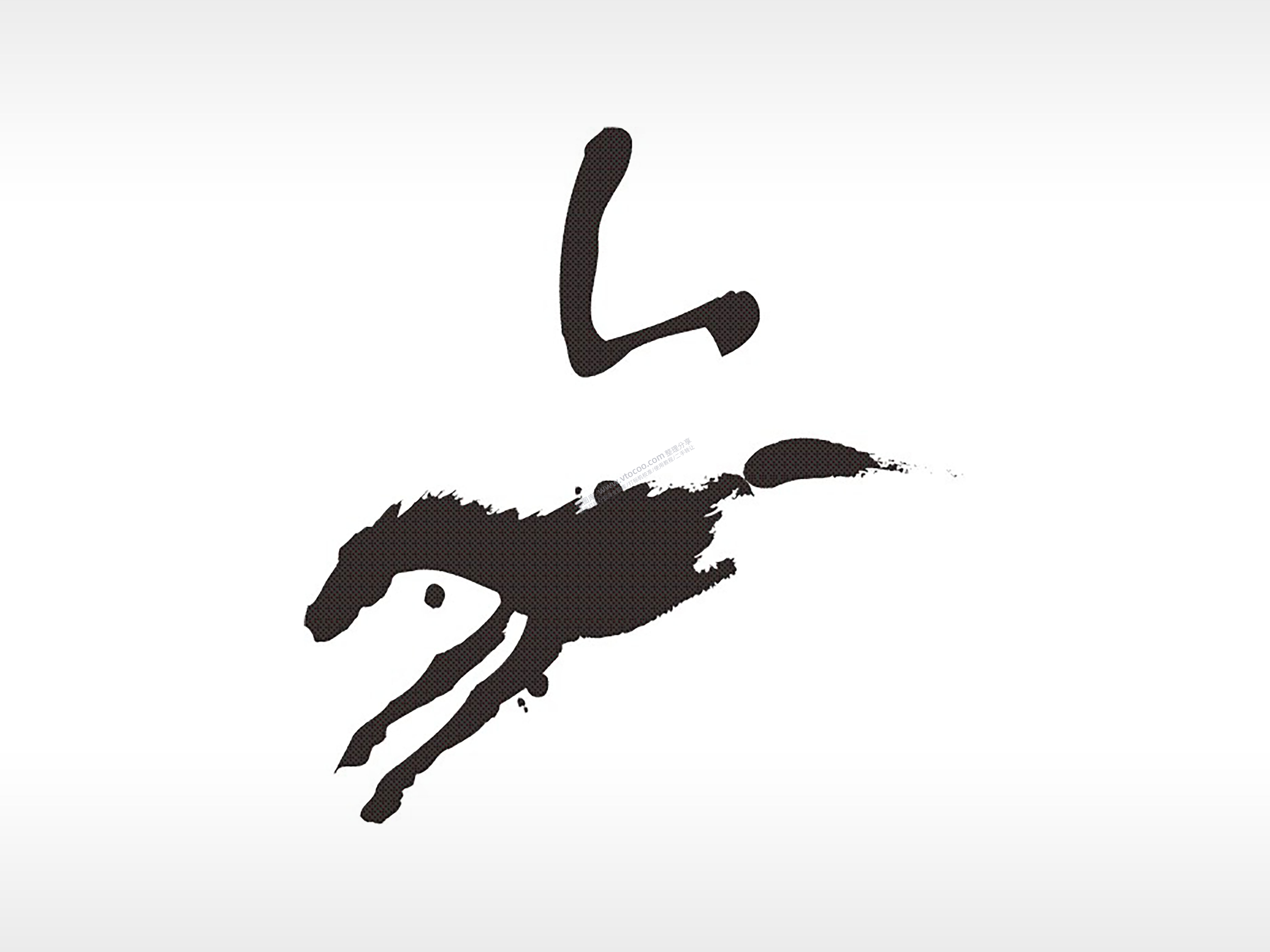 马画十二生肖卡通模板PLT格式激光打标文件通用矢量图