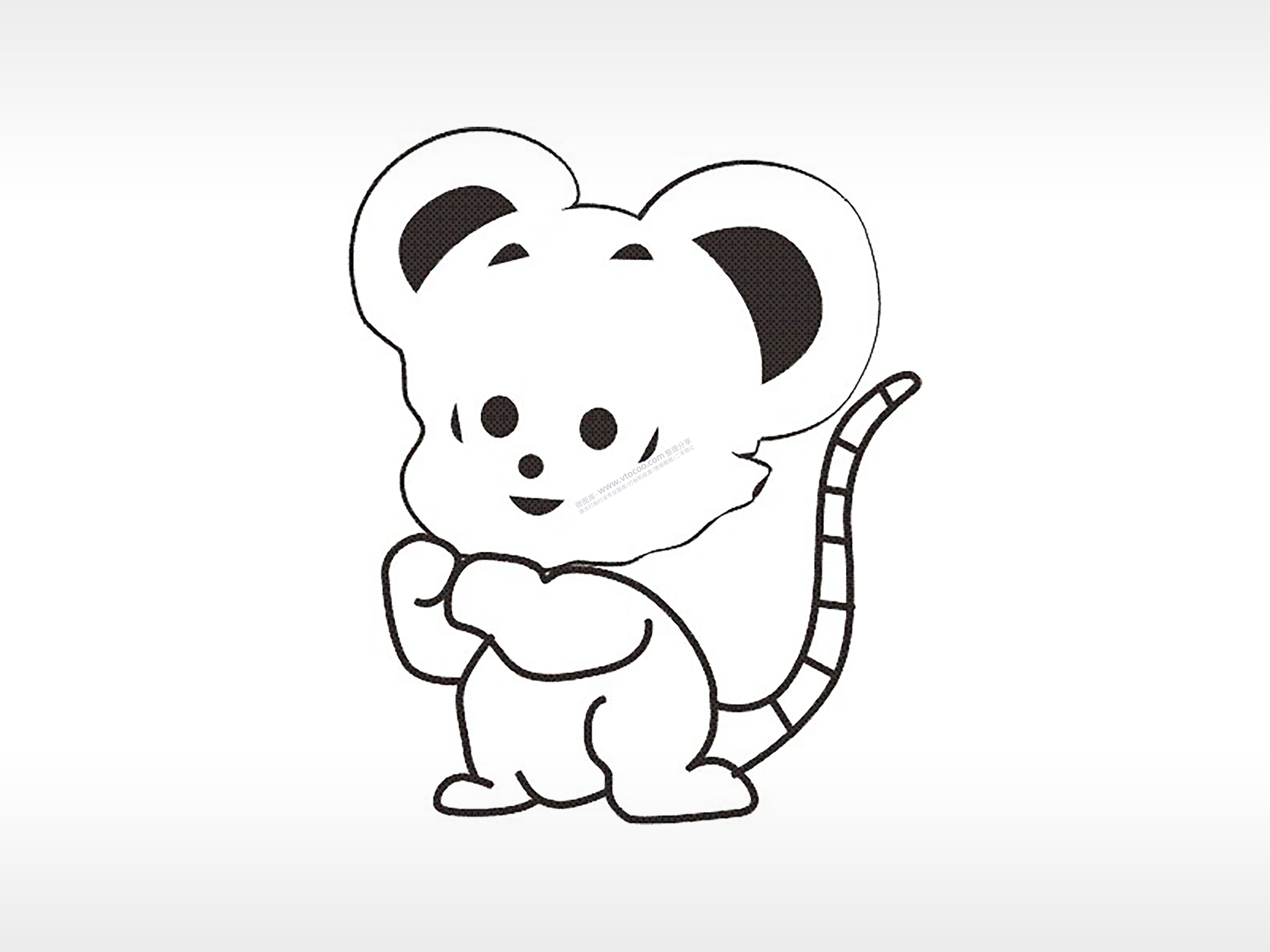 老鼠十二生肖卡通模板PLT格式激光打标文件通用矢量图