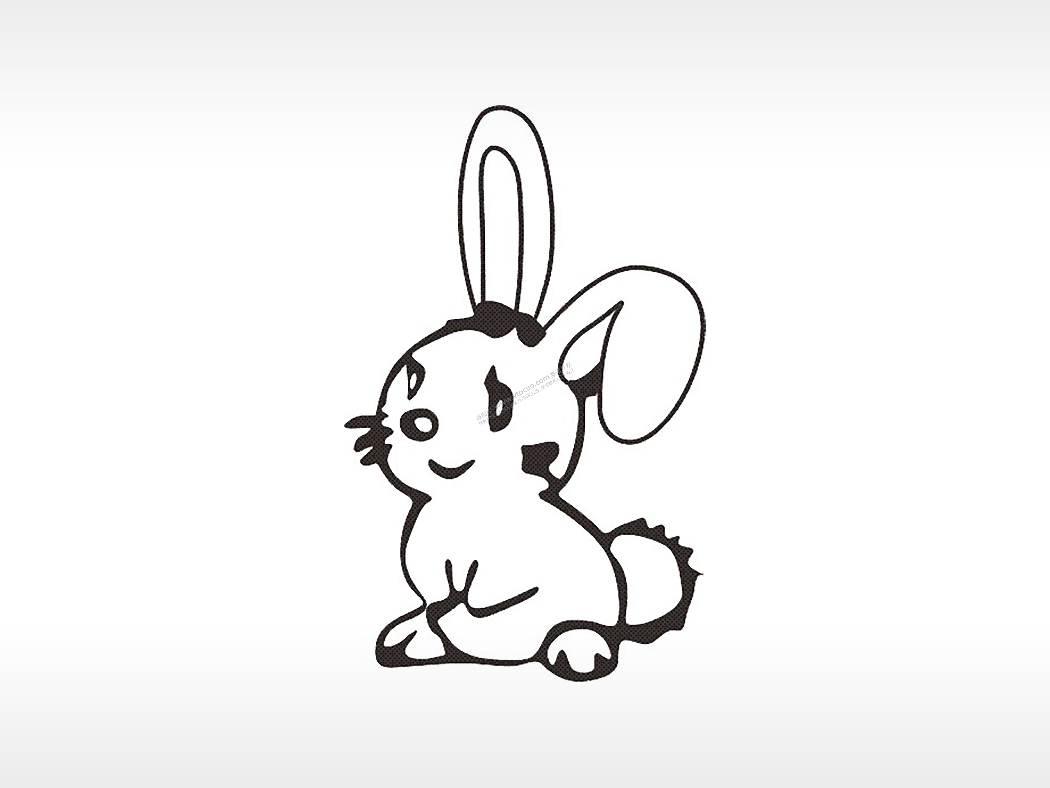 兔子十二生肖卡通模板PLT格式激光打标文件通用矢量图