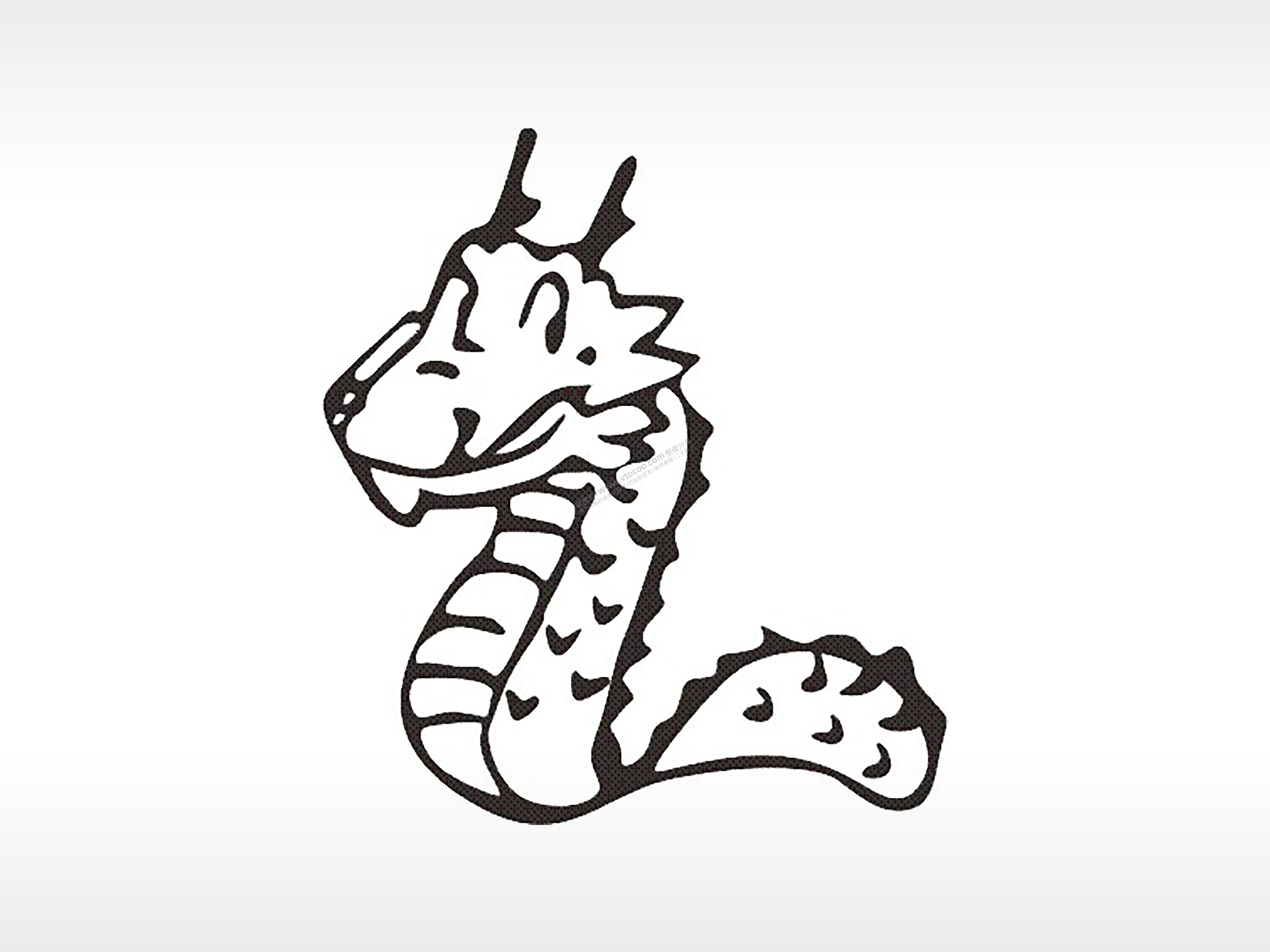 中国龙十二生肖卡通模板PLT格式激光打标文件通用矢量图