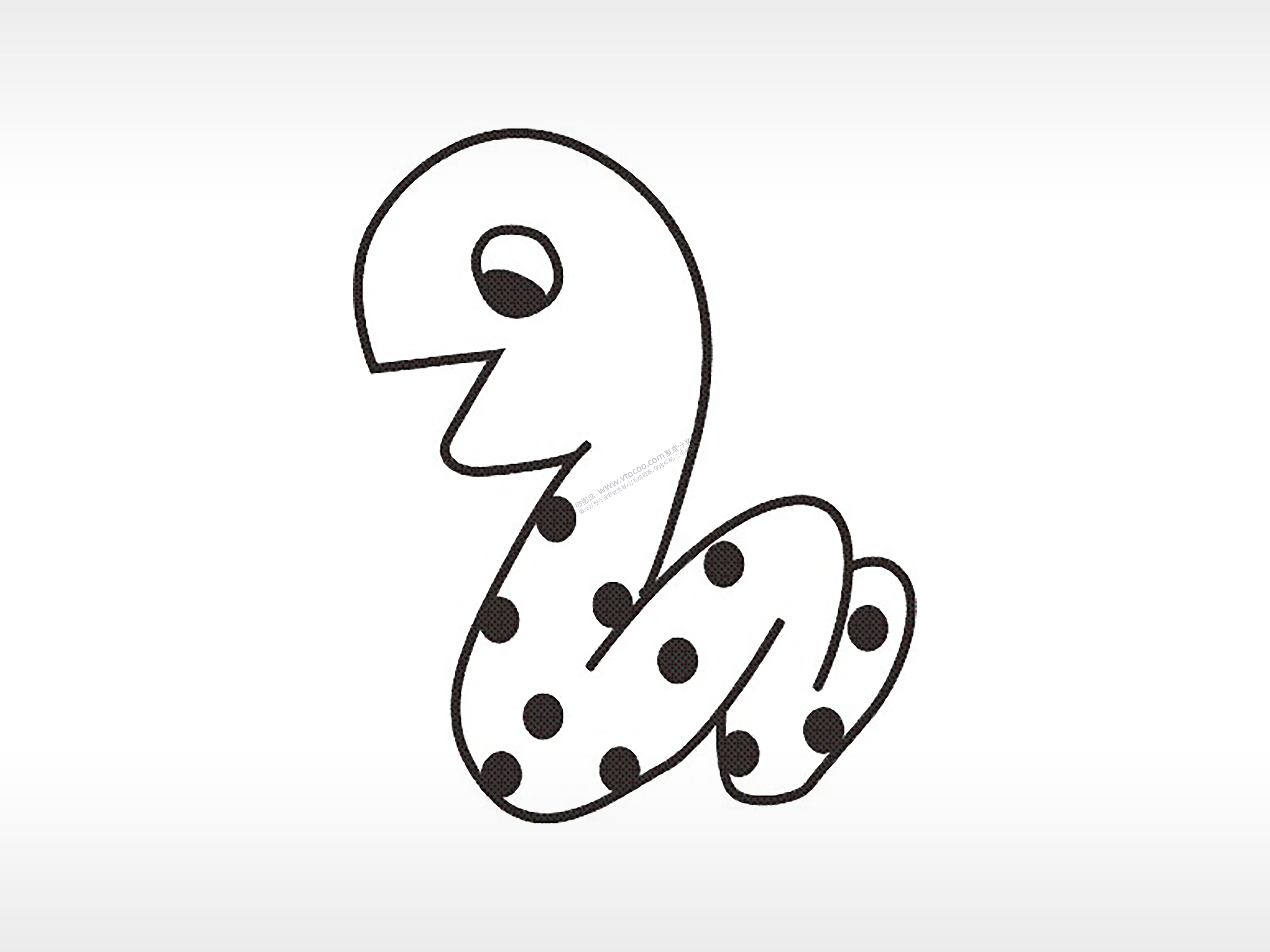 斑点蛇十二生肖卡通模板PLT格式激光打标文件通用矢量图