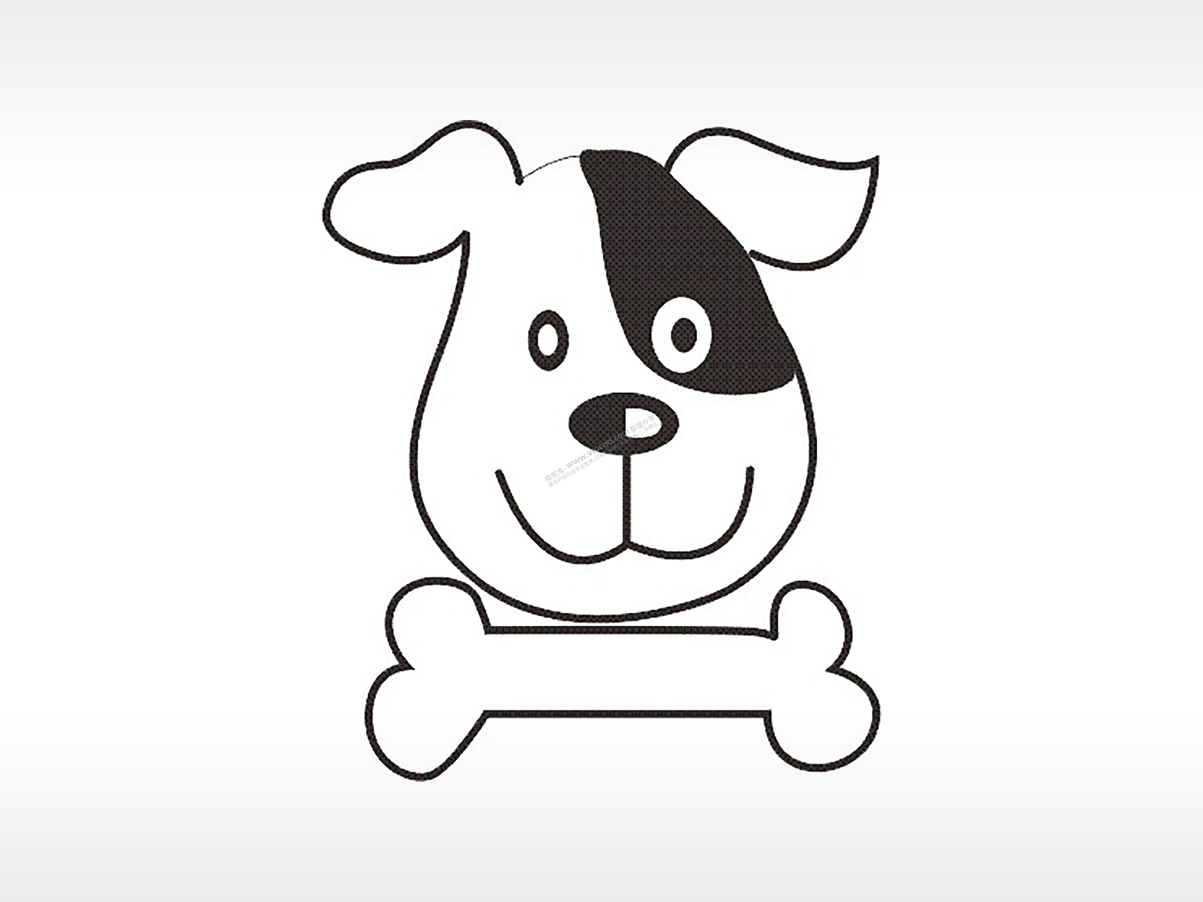 狗头骨头十二生肖卡通模板PLT格式激光打标文件通用矢量图