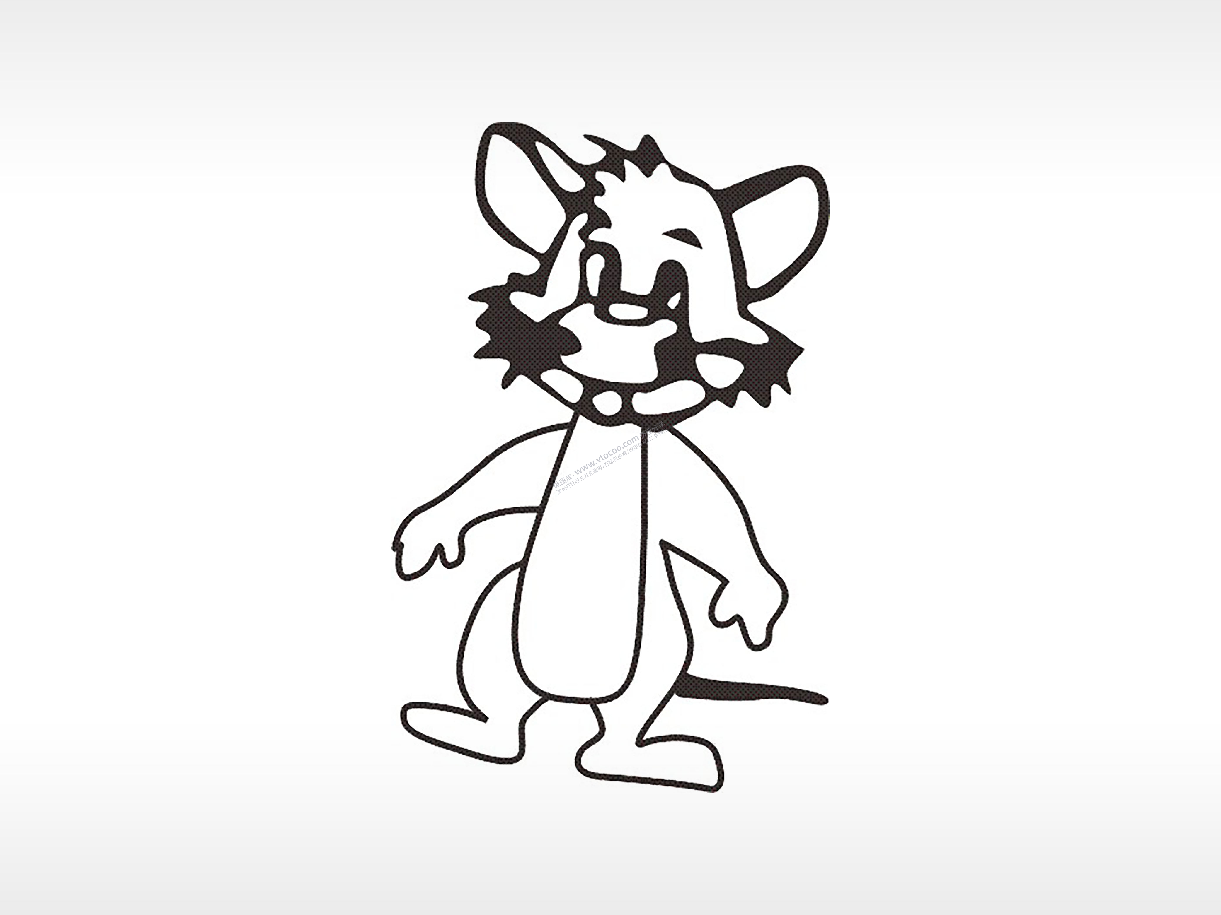 胡渣猫十二生肖卡通模板PLT格式激光打标文件通用矢量图