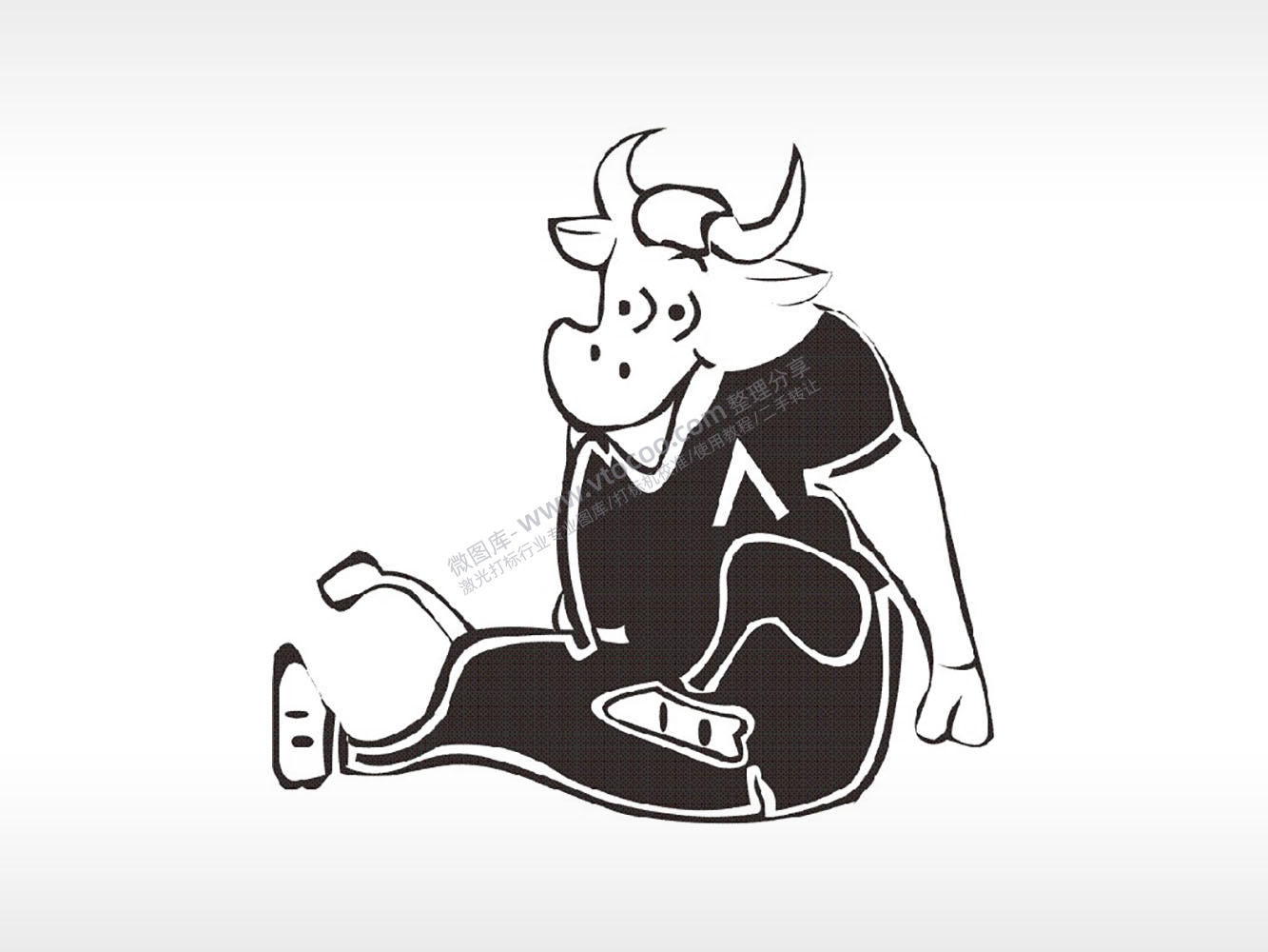 公牛运动员十二生肖卡通模板PLT格式激光打标文件通用矢量图