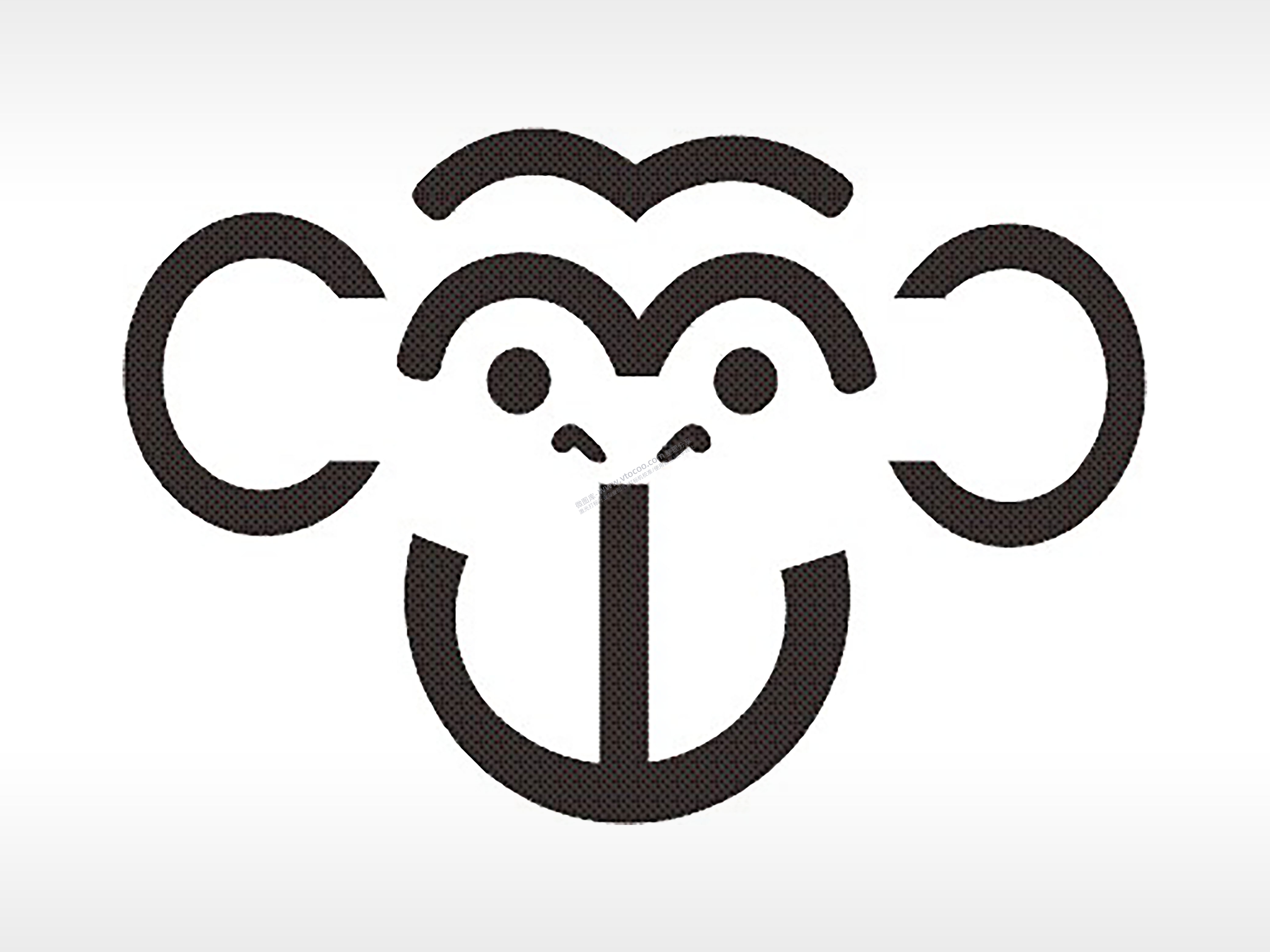 猴头十二生肖卡通模板PLT格式激光打标文件通用矢量图