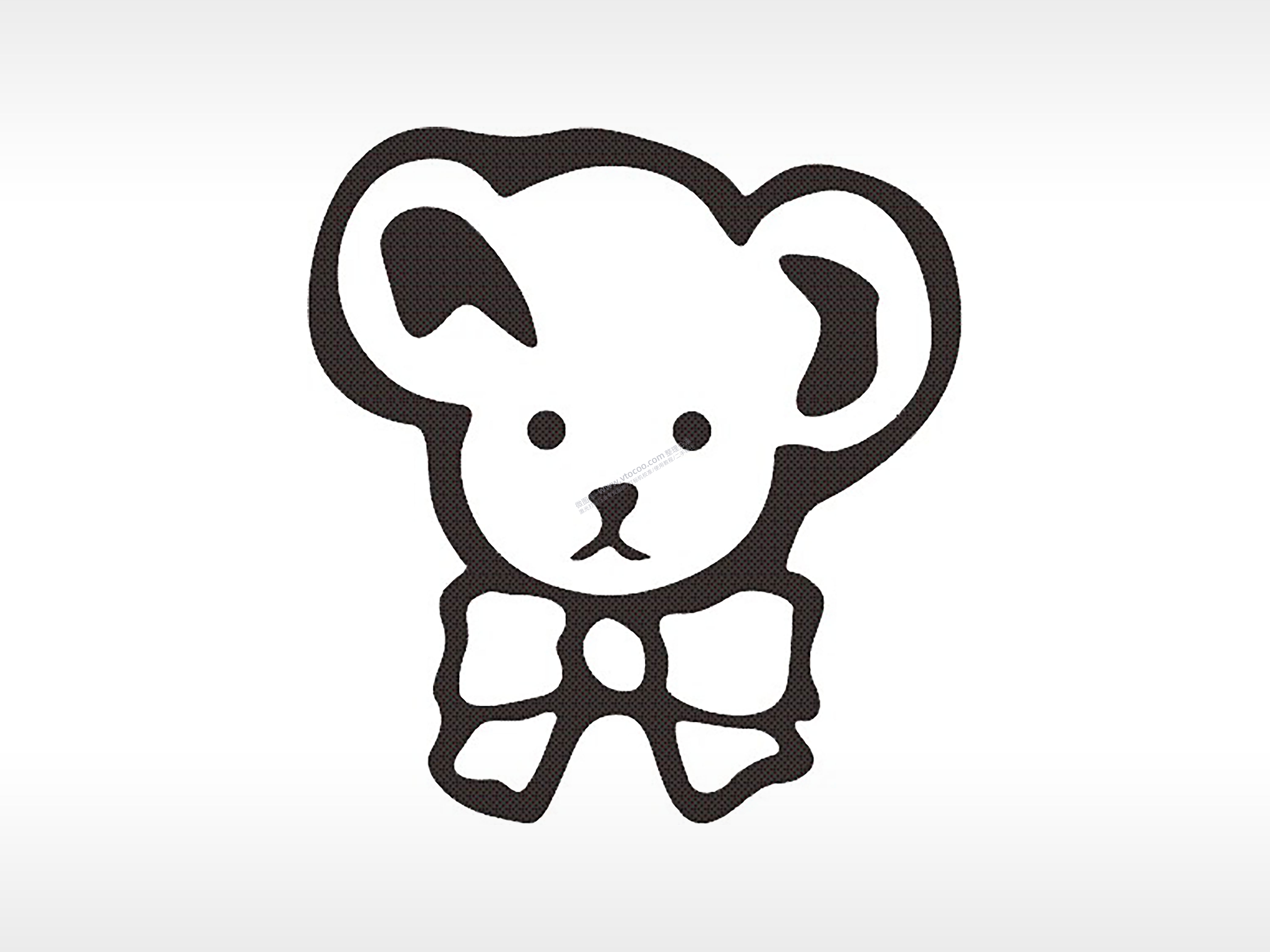 小熊蝴蝶结十二生肖卡通模板PLT格式激光打标文件通用矢量图