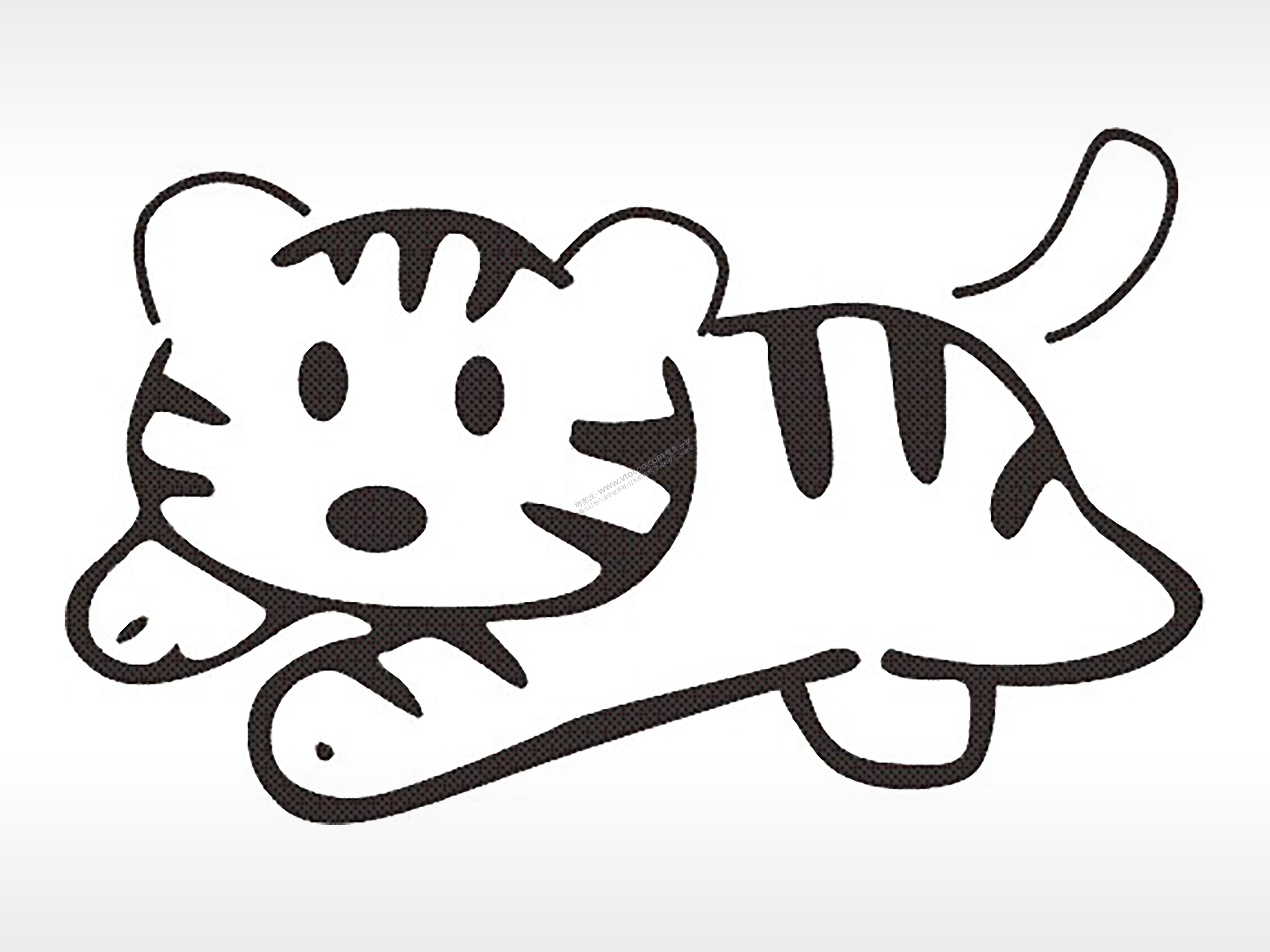 老虎十二生肖卡通模板PLT格式激光打标文件通用矢量图