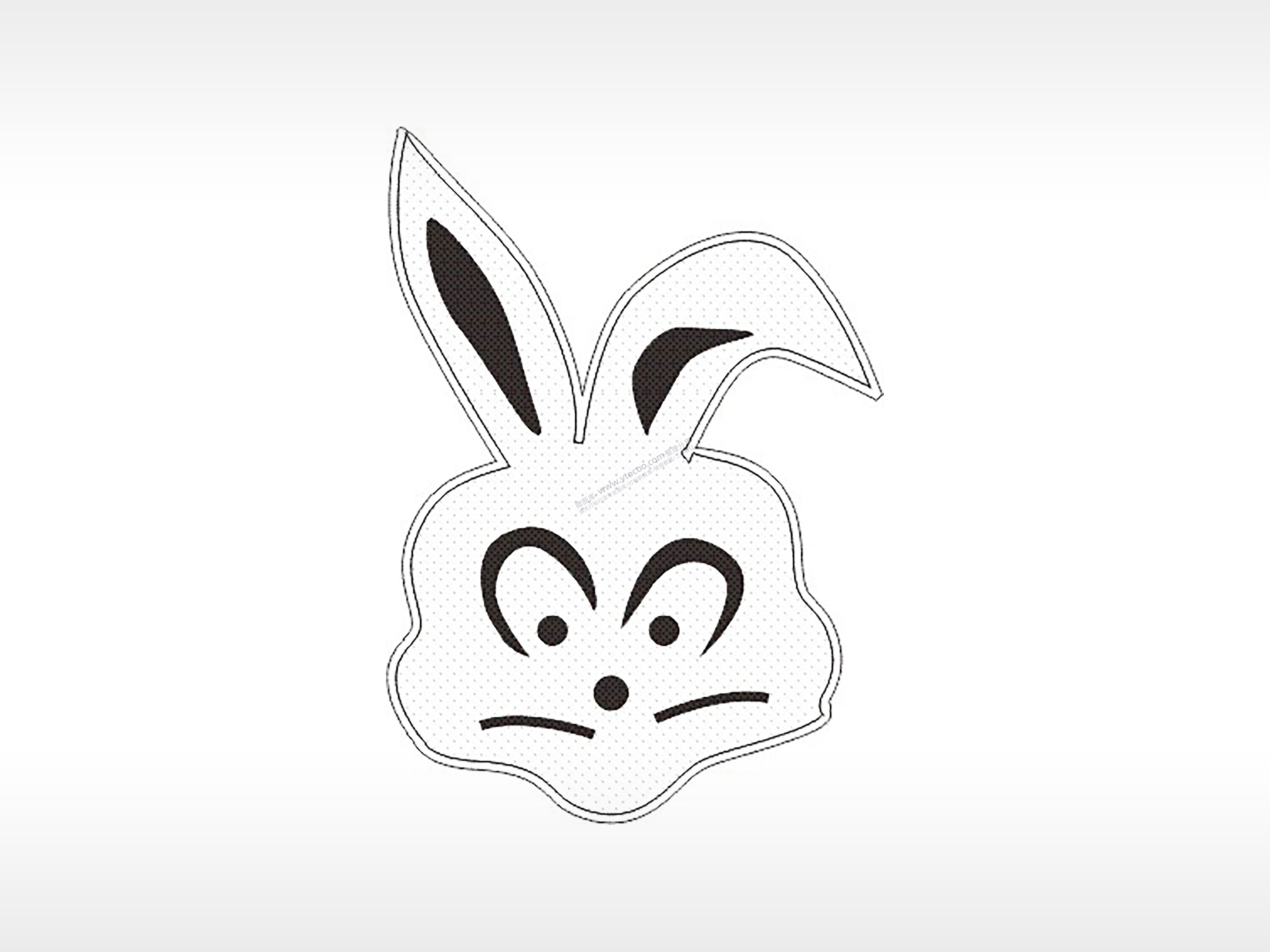 兔子头十二生肖卡通模板PLT格式激光打标文件通用矢量图