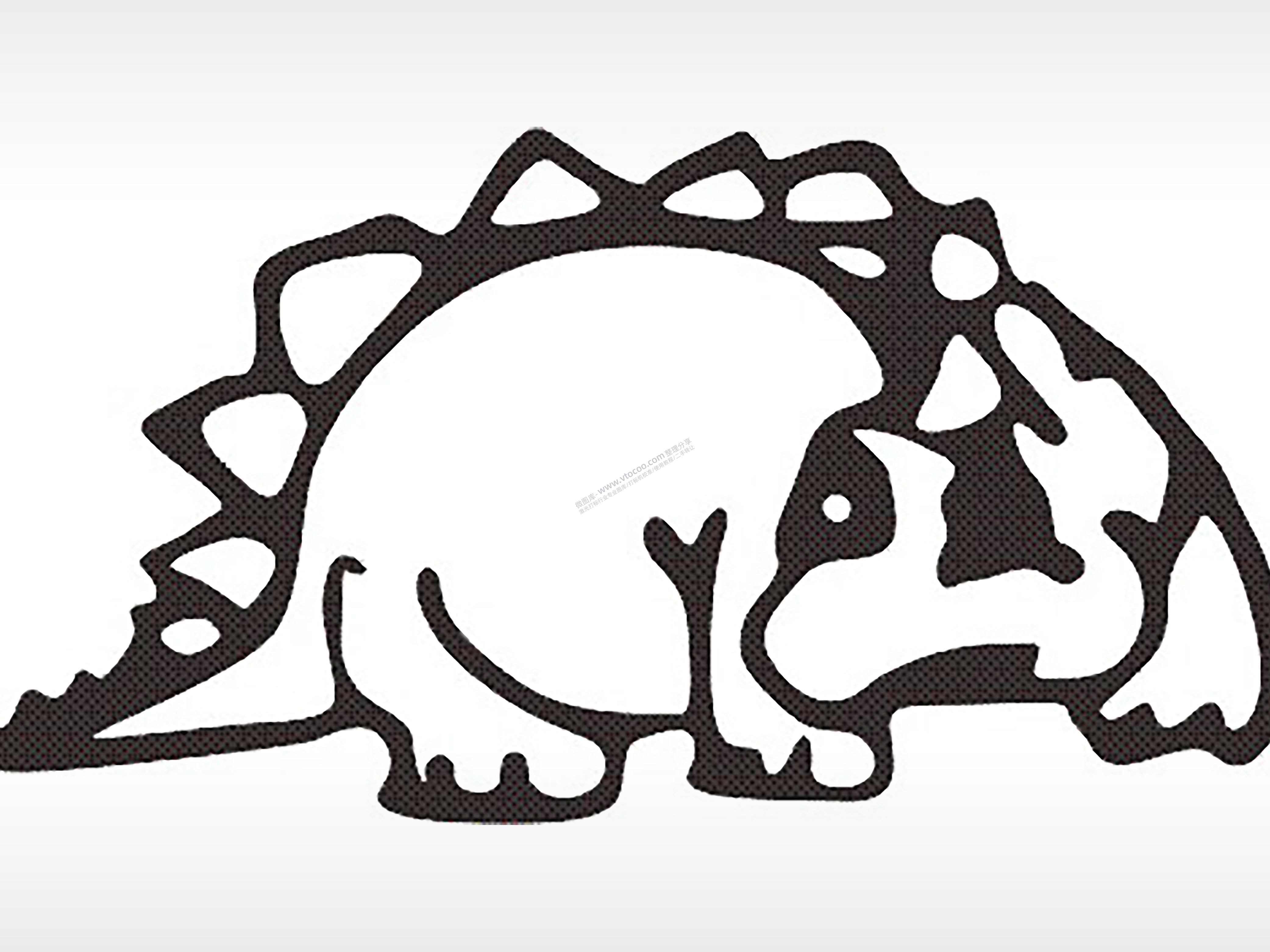 恐龙十二生肖卡通模板PLT格式激光打标文件通用矢量图