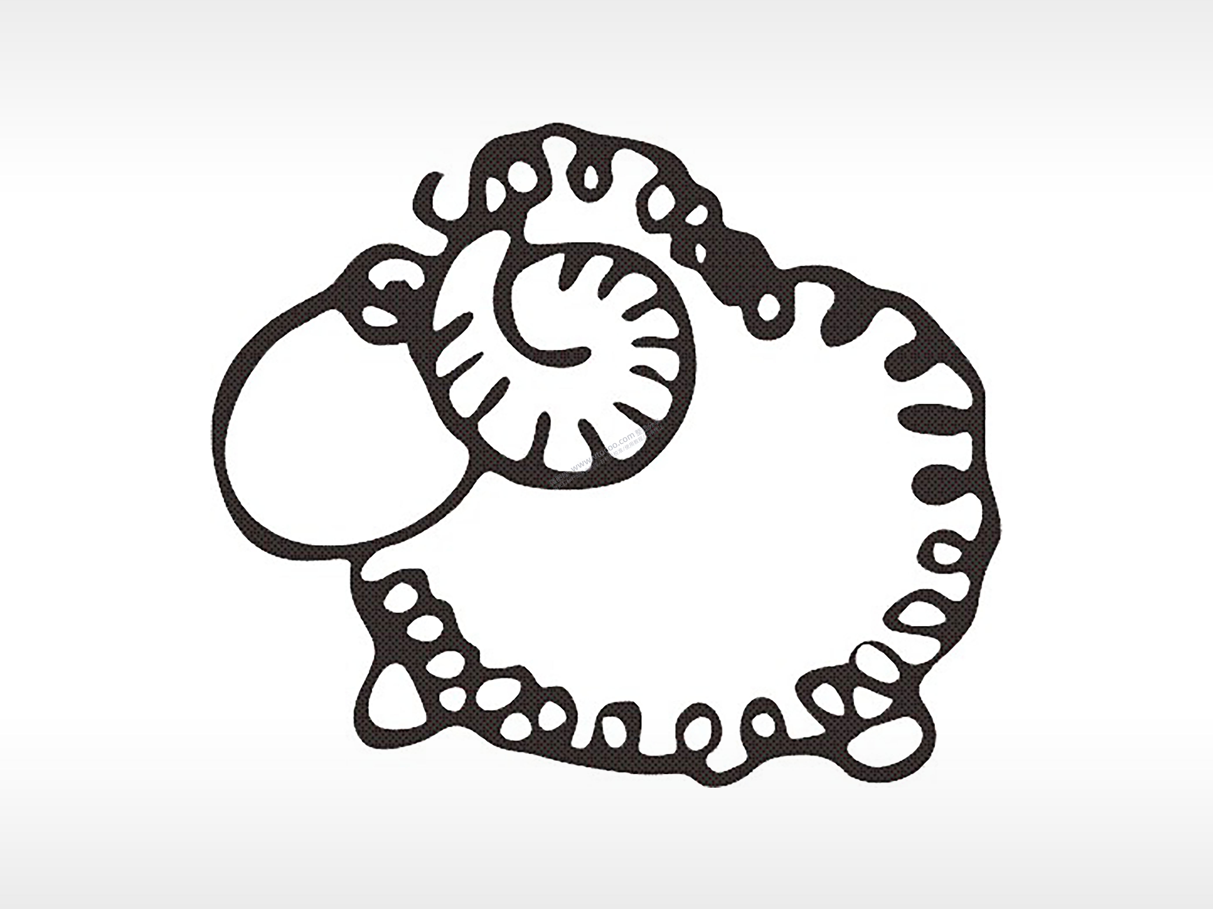 绵羊十二生肖卡通模板PLT格式激光打标文件通用矢量图