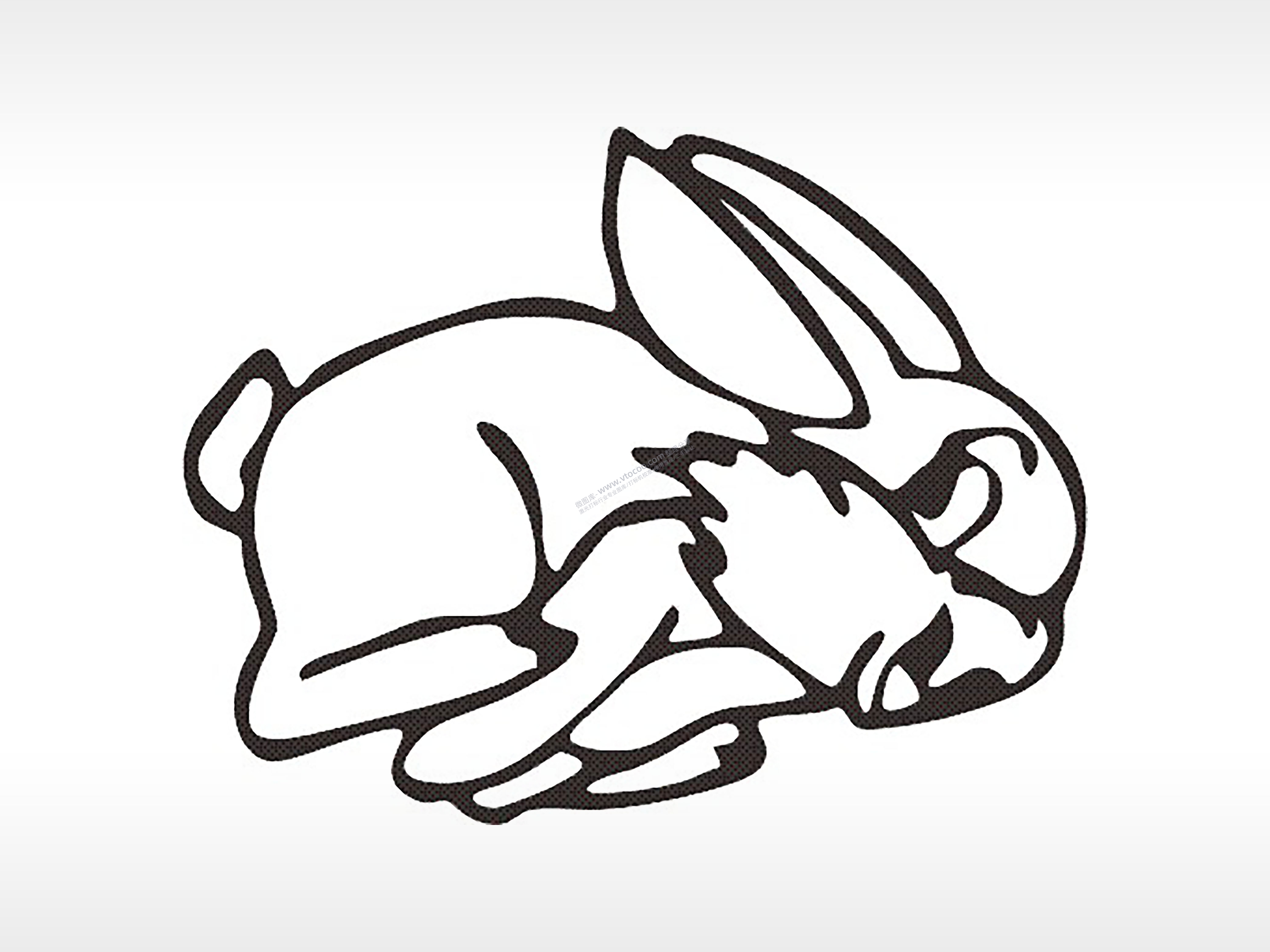 跳跳兔十二生肖卡通模板PLT格式激光打标文件通用矢量图