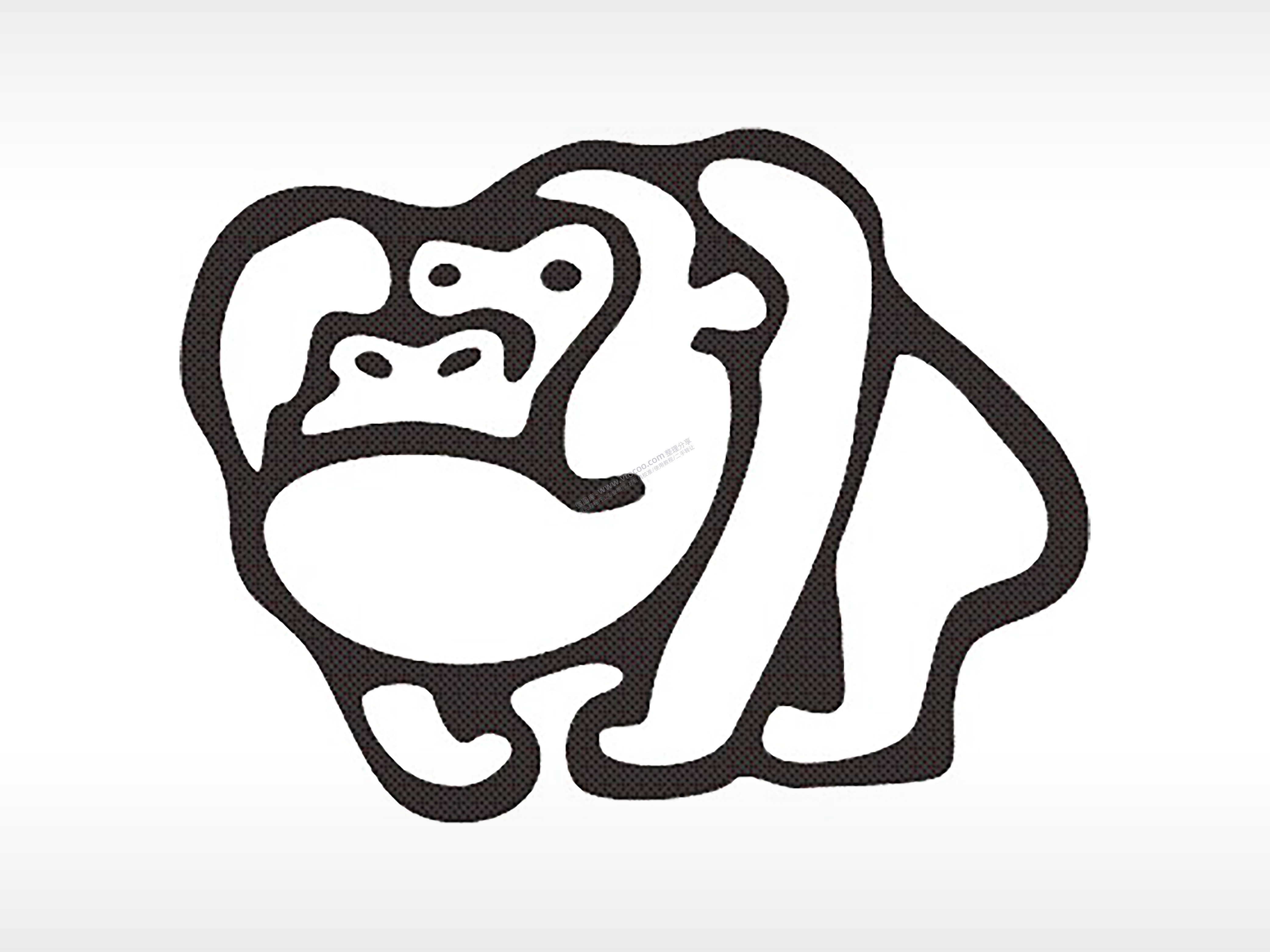 大猩猩十二生肖卡通模板PLT格式激光打标文件通用矢量图