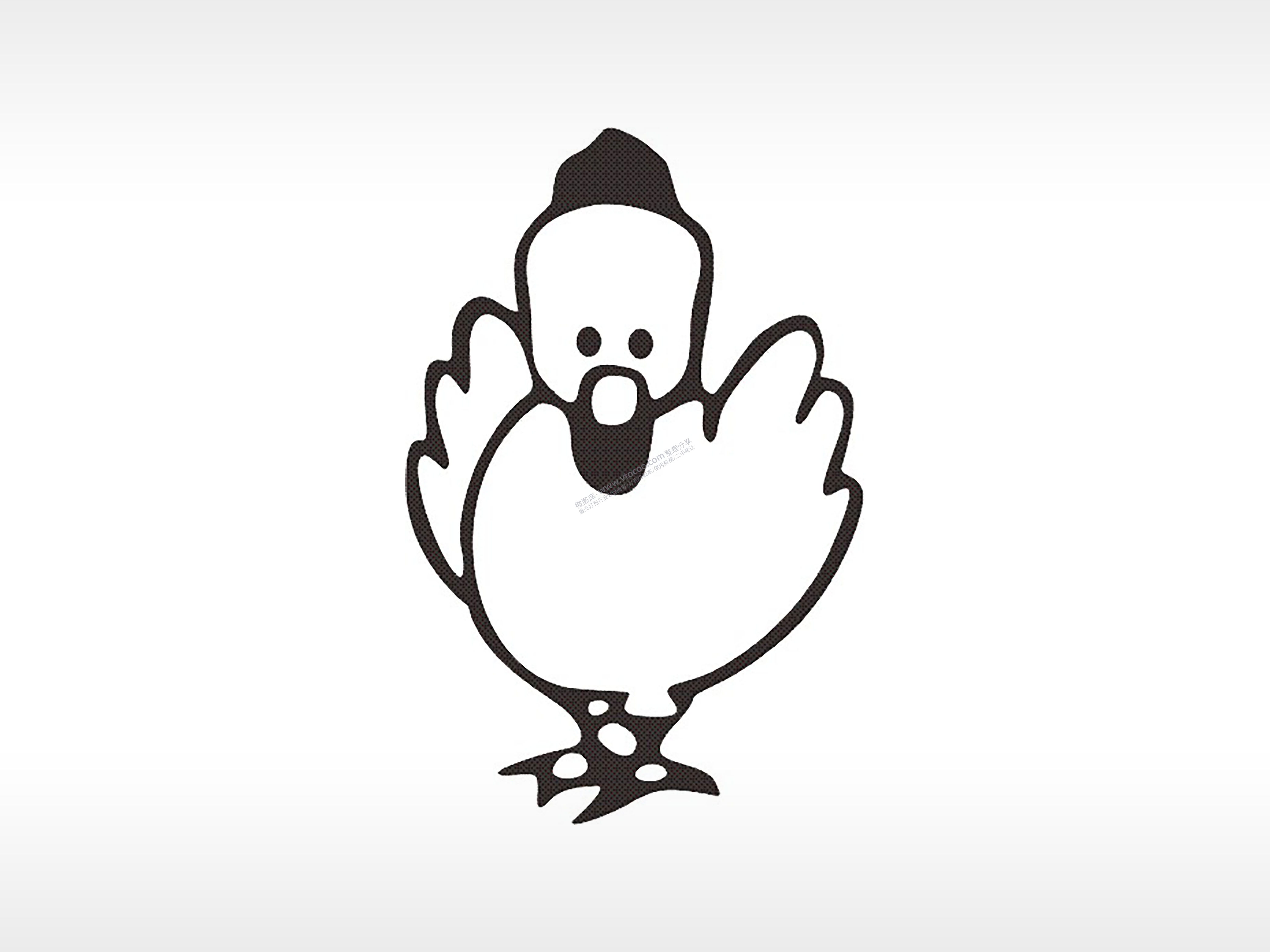 鸡家禽十二生肖卡通模板PLT格式激光打标文件通用矢量图