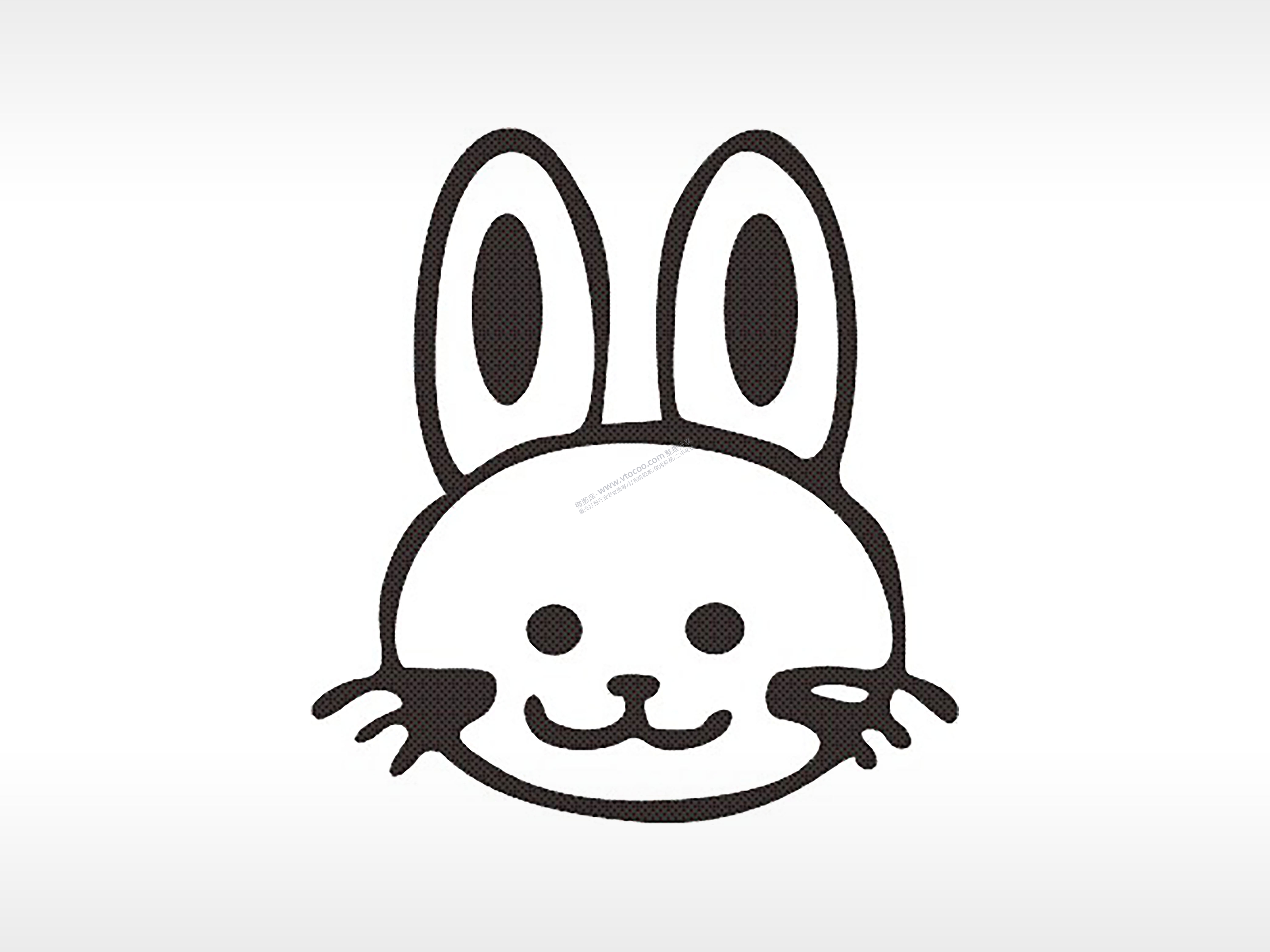 兔子头十二生肖卡通模板PLT格式激光打标文件通用矢量图