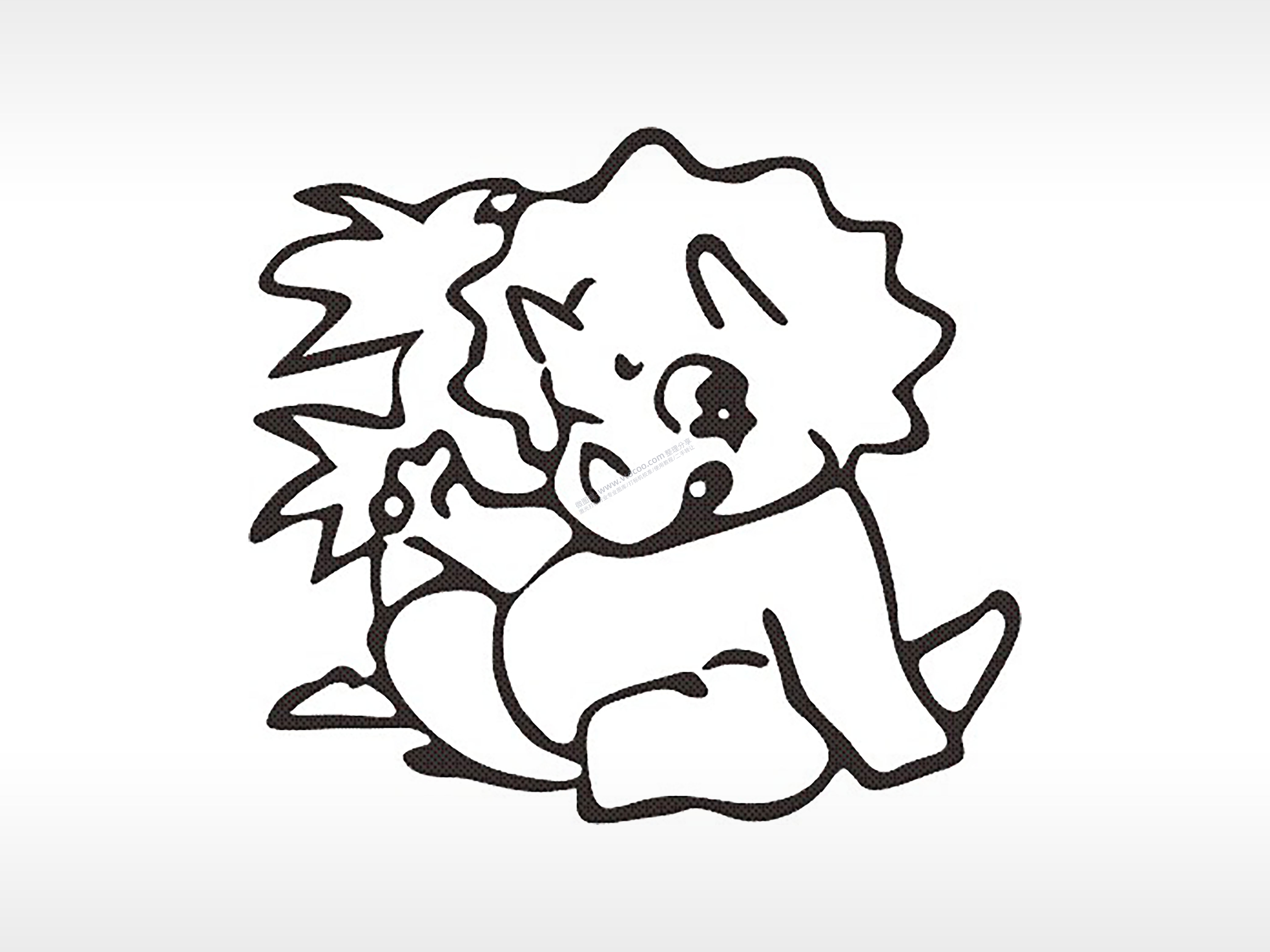 三角龙十二生肖卡通模板PLT格式激光打标文件通用矢量图