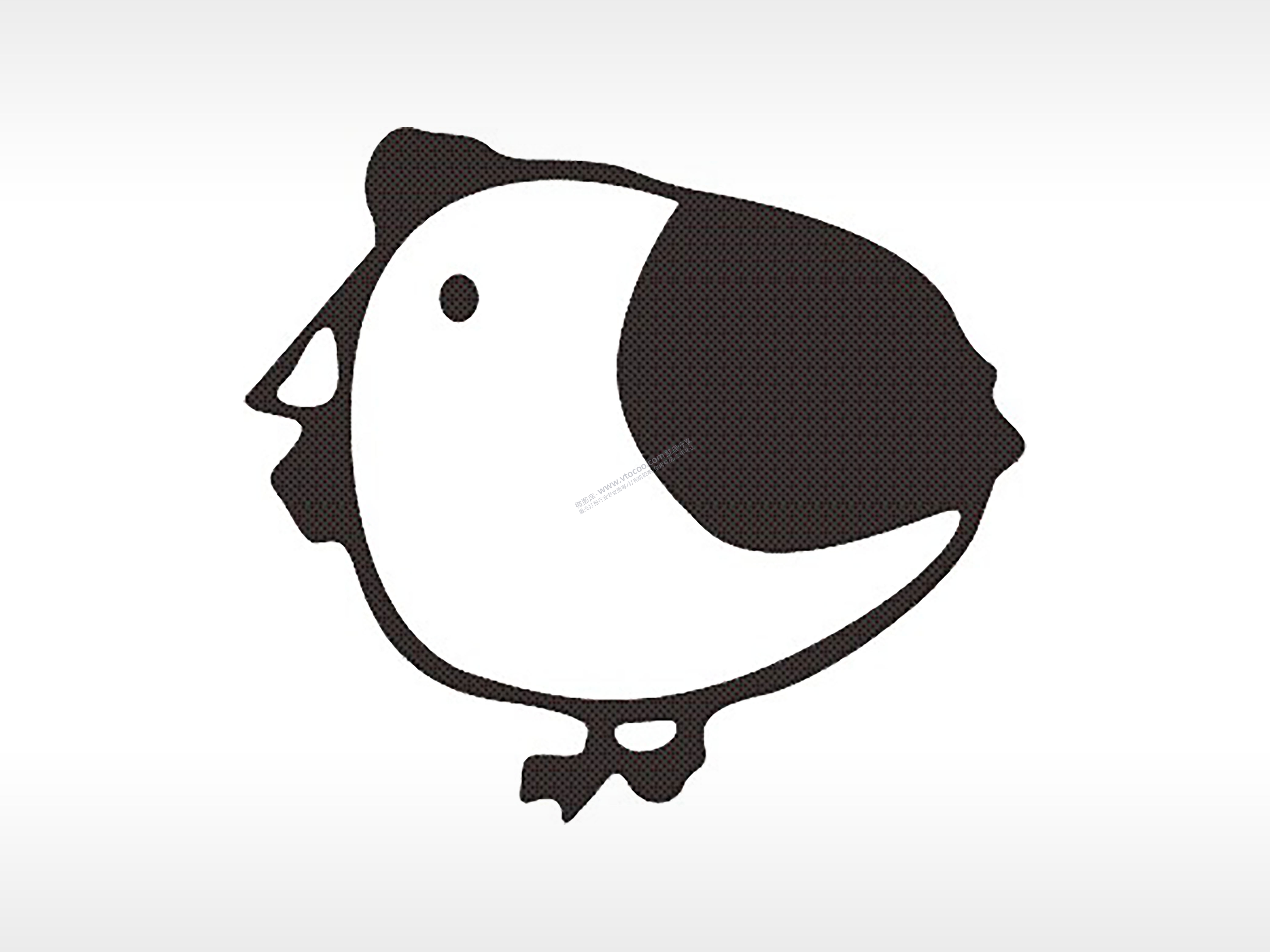 鸡仔十二生肖卡通模板PLT格式激光打标文件通用矢量图