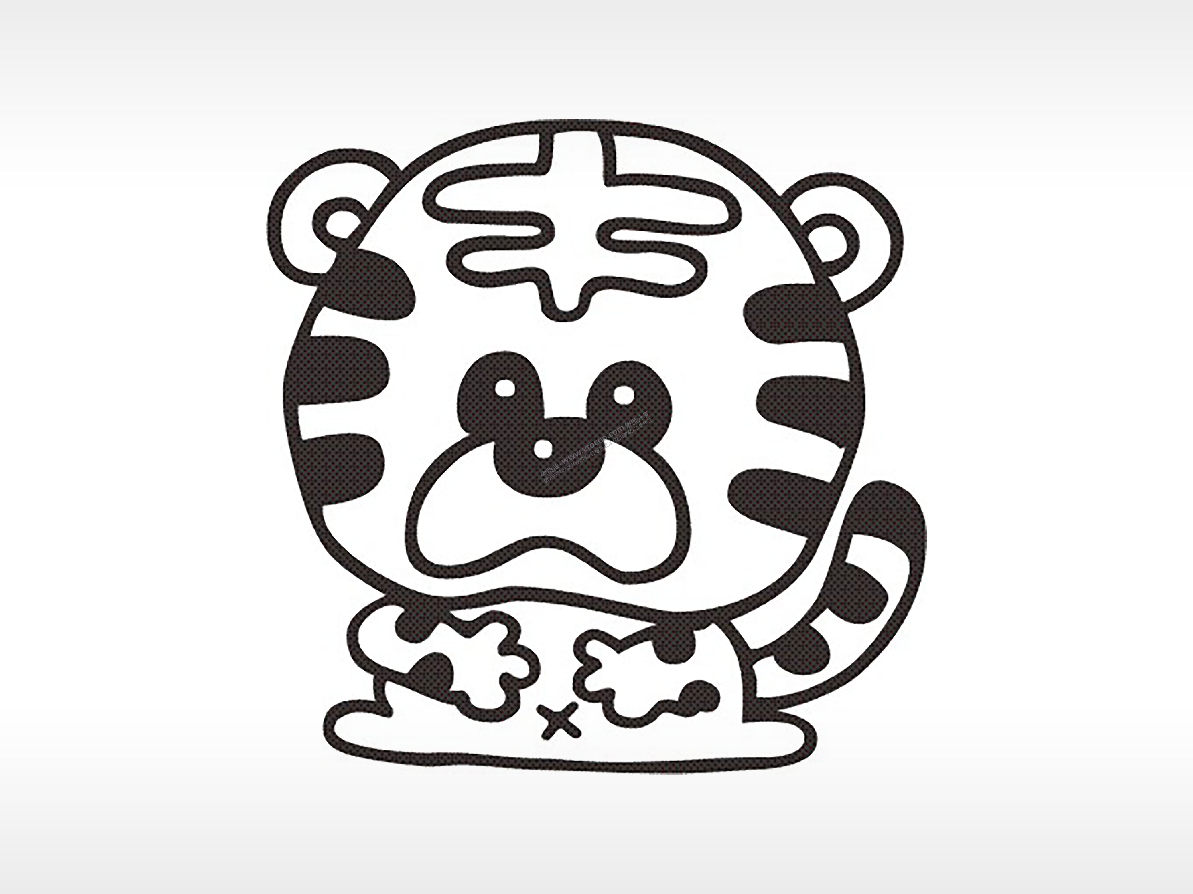 可爱虎十二生肖卡通模板PLT格式激光打标文件通用矢量图