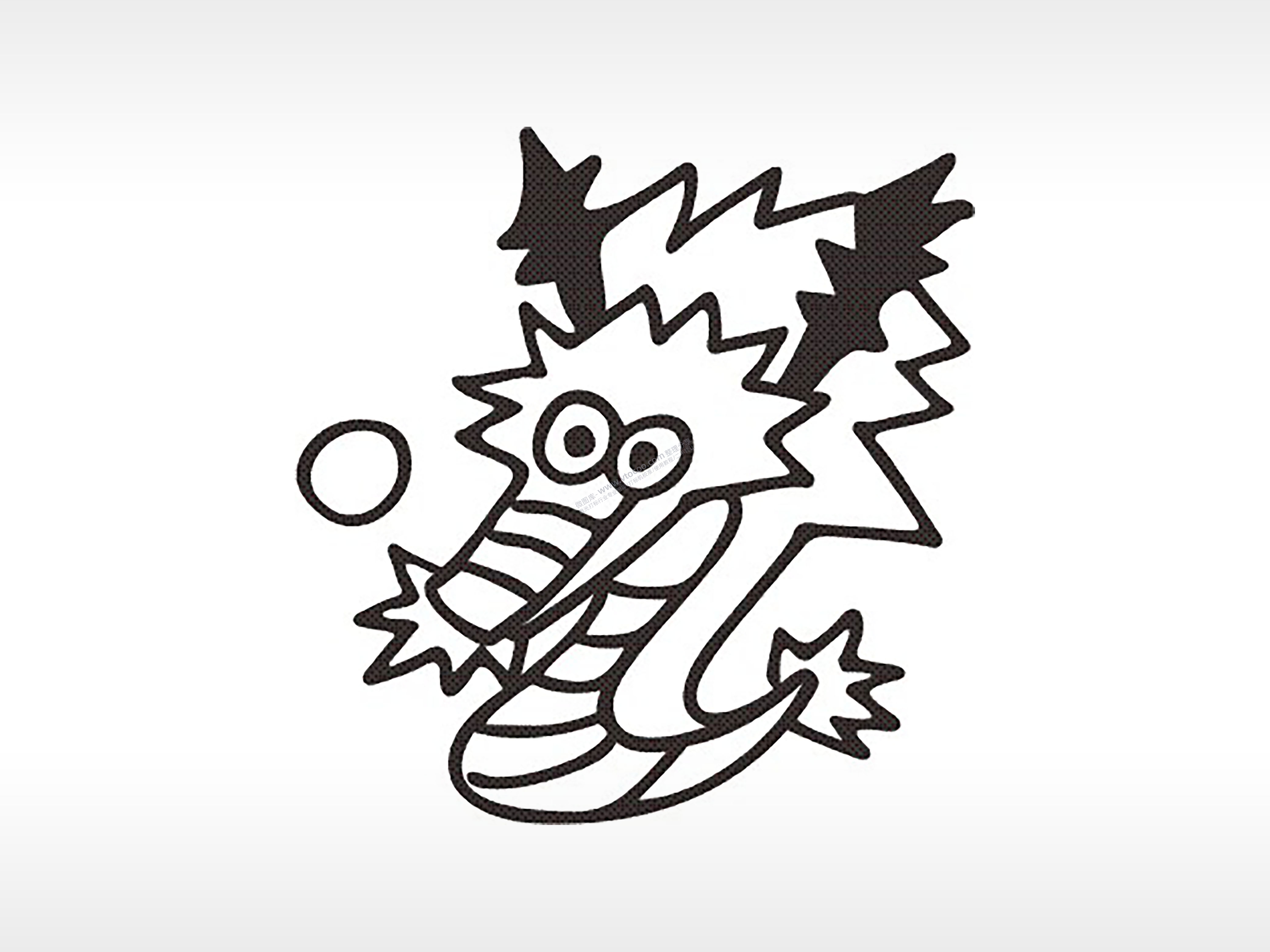 中国龙十二生肖卡通模板PLT格式激光打标文件通用矢量图