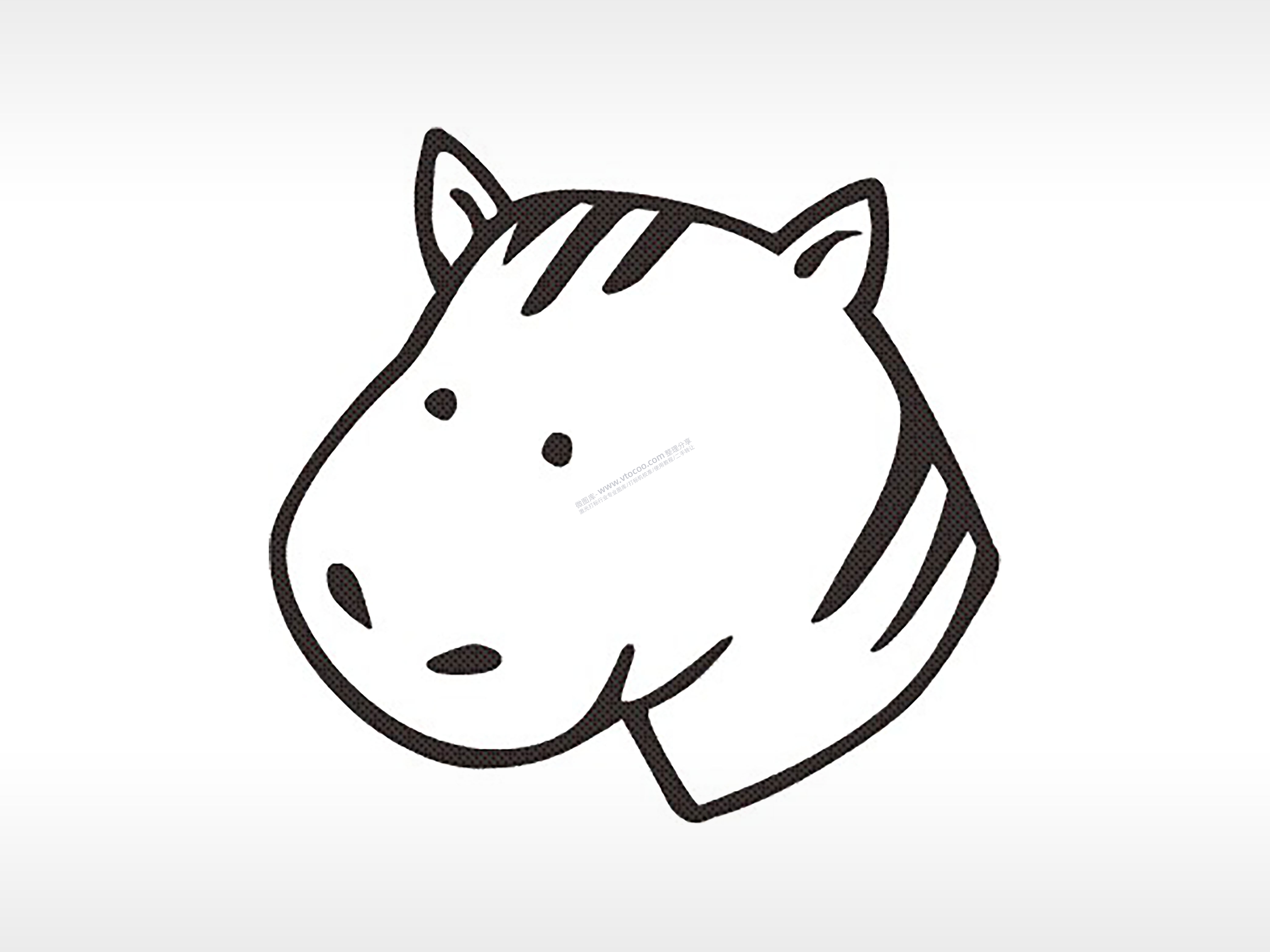 斑马十二生肖卡通模板PLT格式激光打标文件通用矢量图