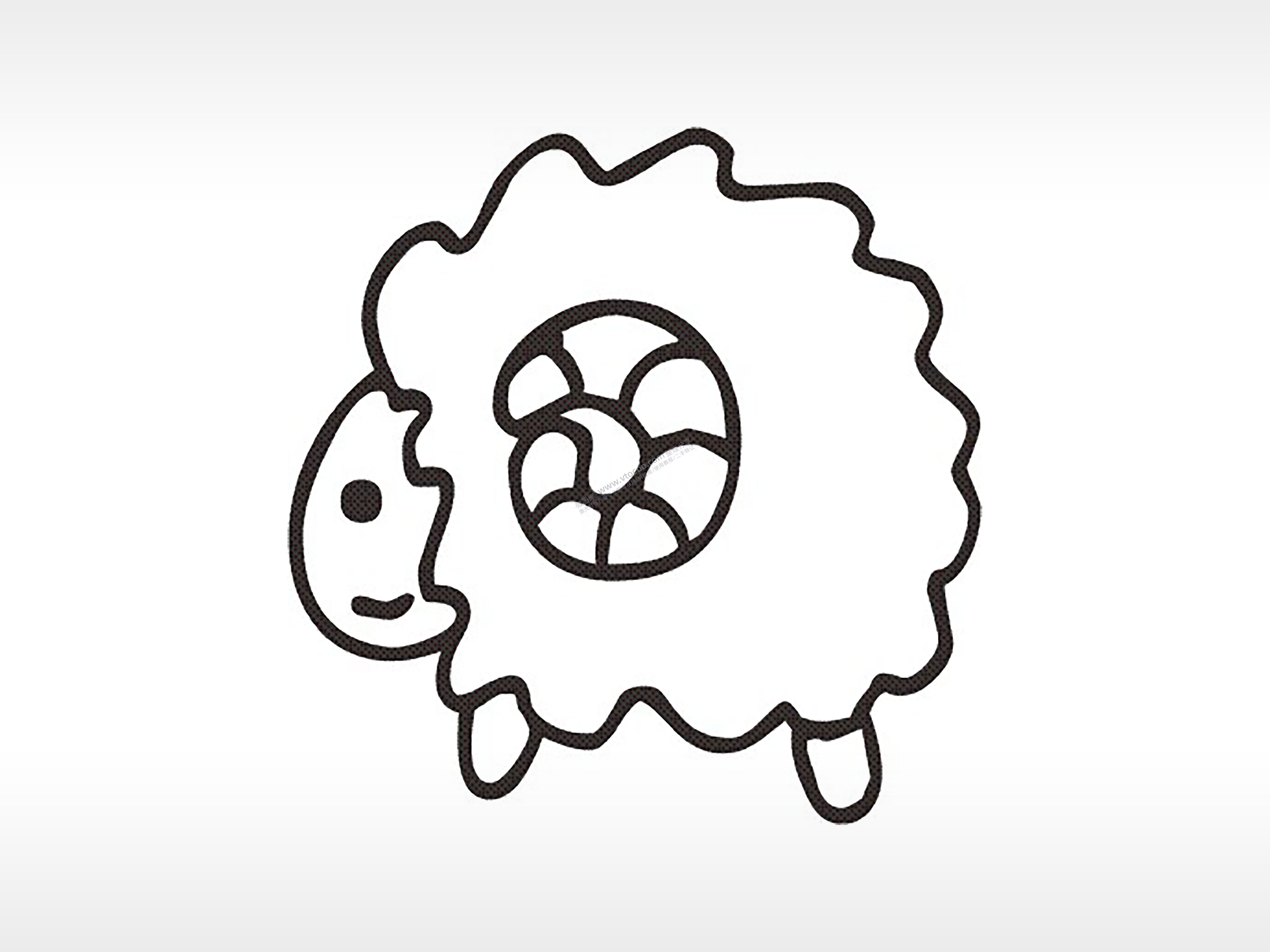 小绵羊十二生肖卡通模板PLT格式激光打标文件通用矢量图