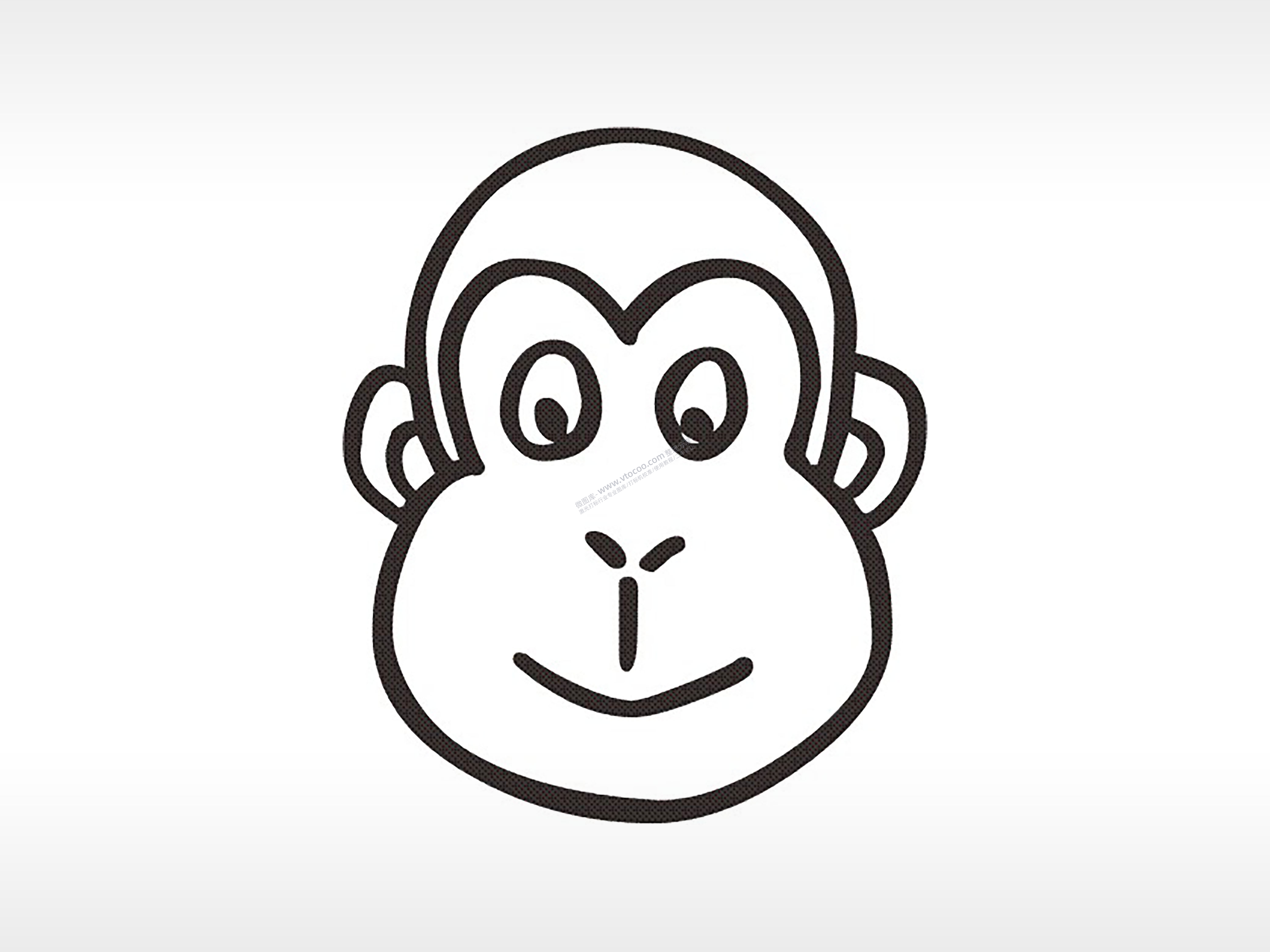 猴头十二生肖卡通模板PLT格式激光打标文件通用矢量图