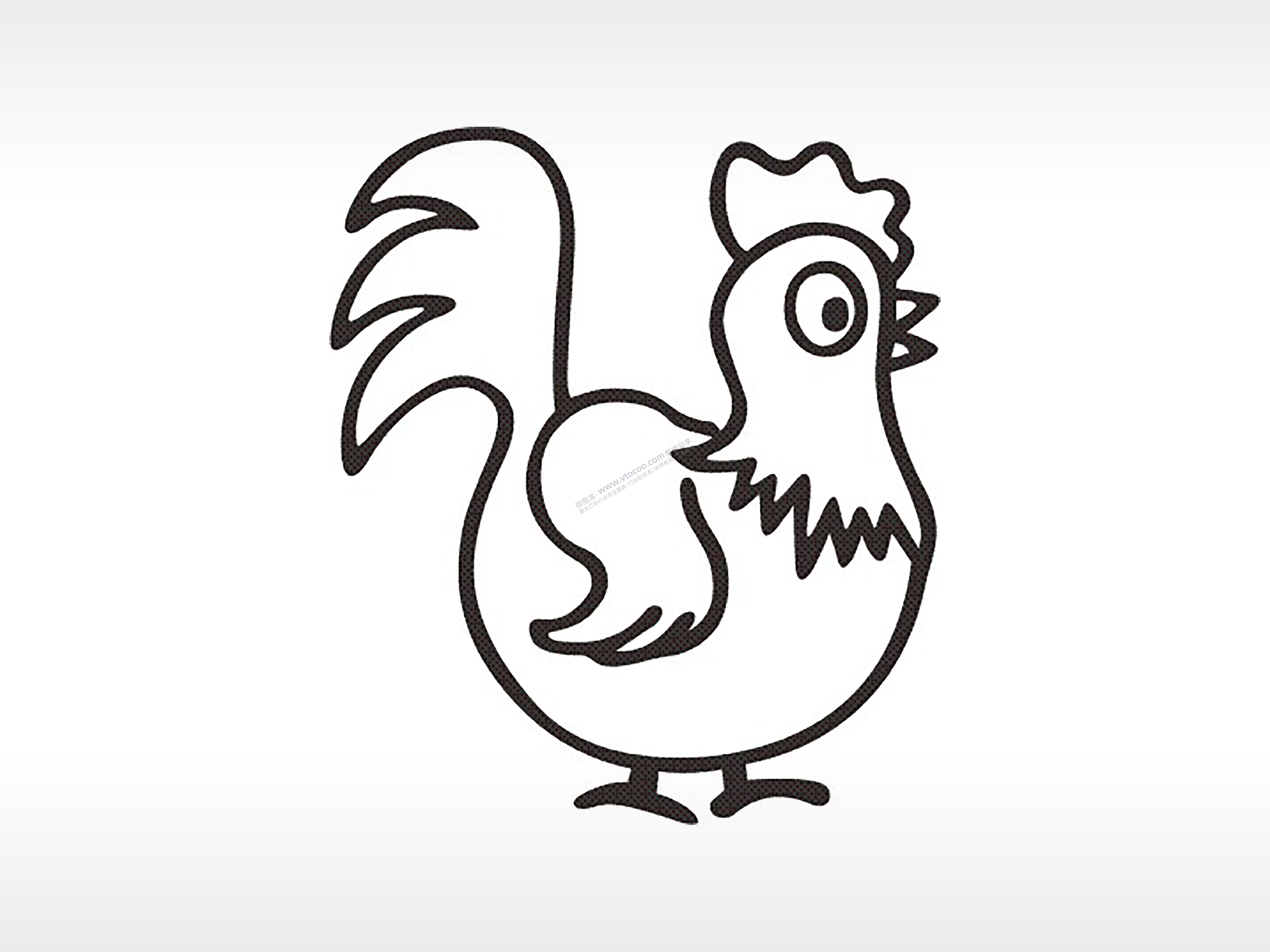 鸡十二生肖卡通模板PLT格式激光打标文件通用矢量图