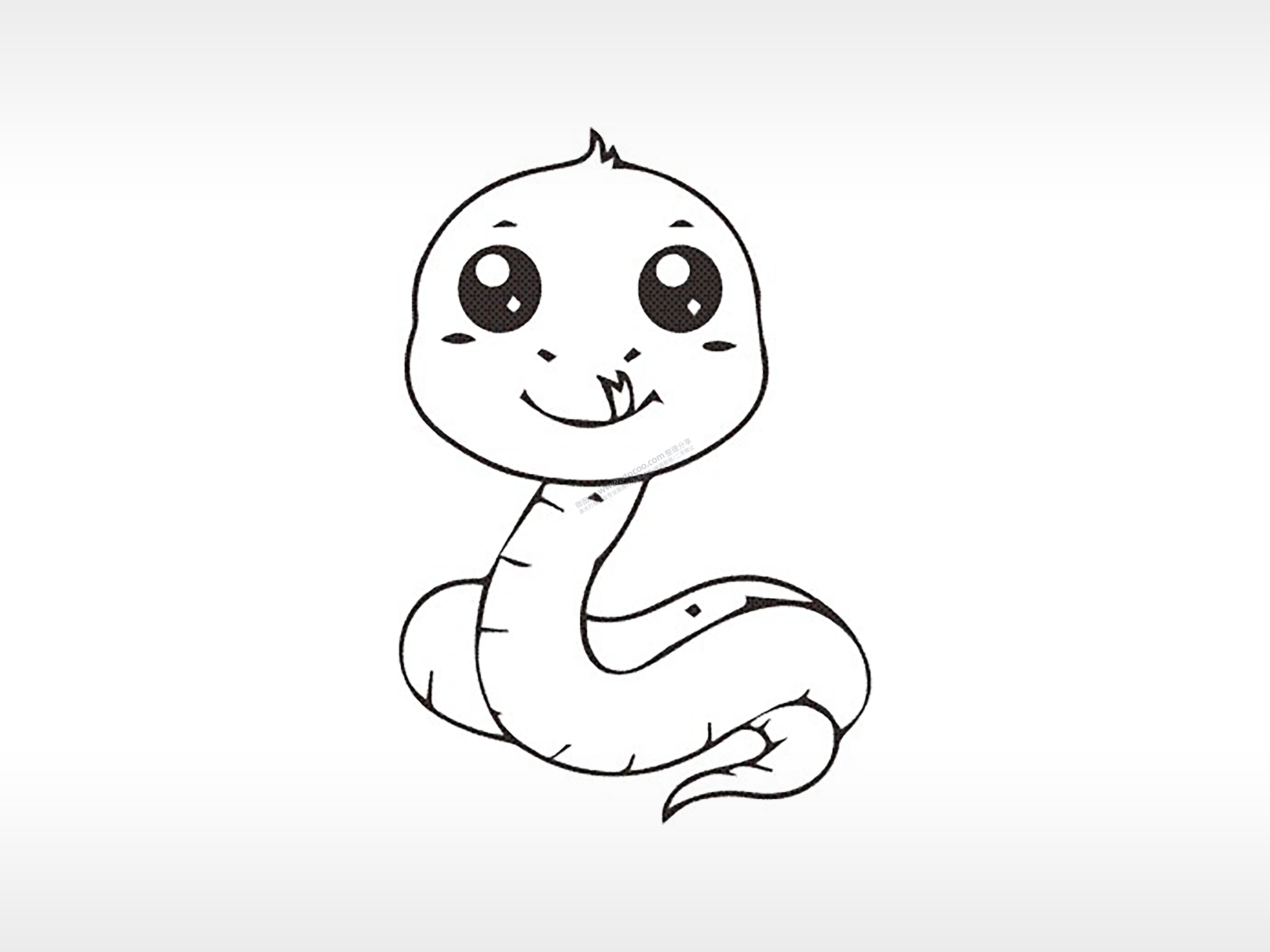 蛇十二生肖卡通模板PLT格式激光打标文件通用矢量图